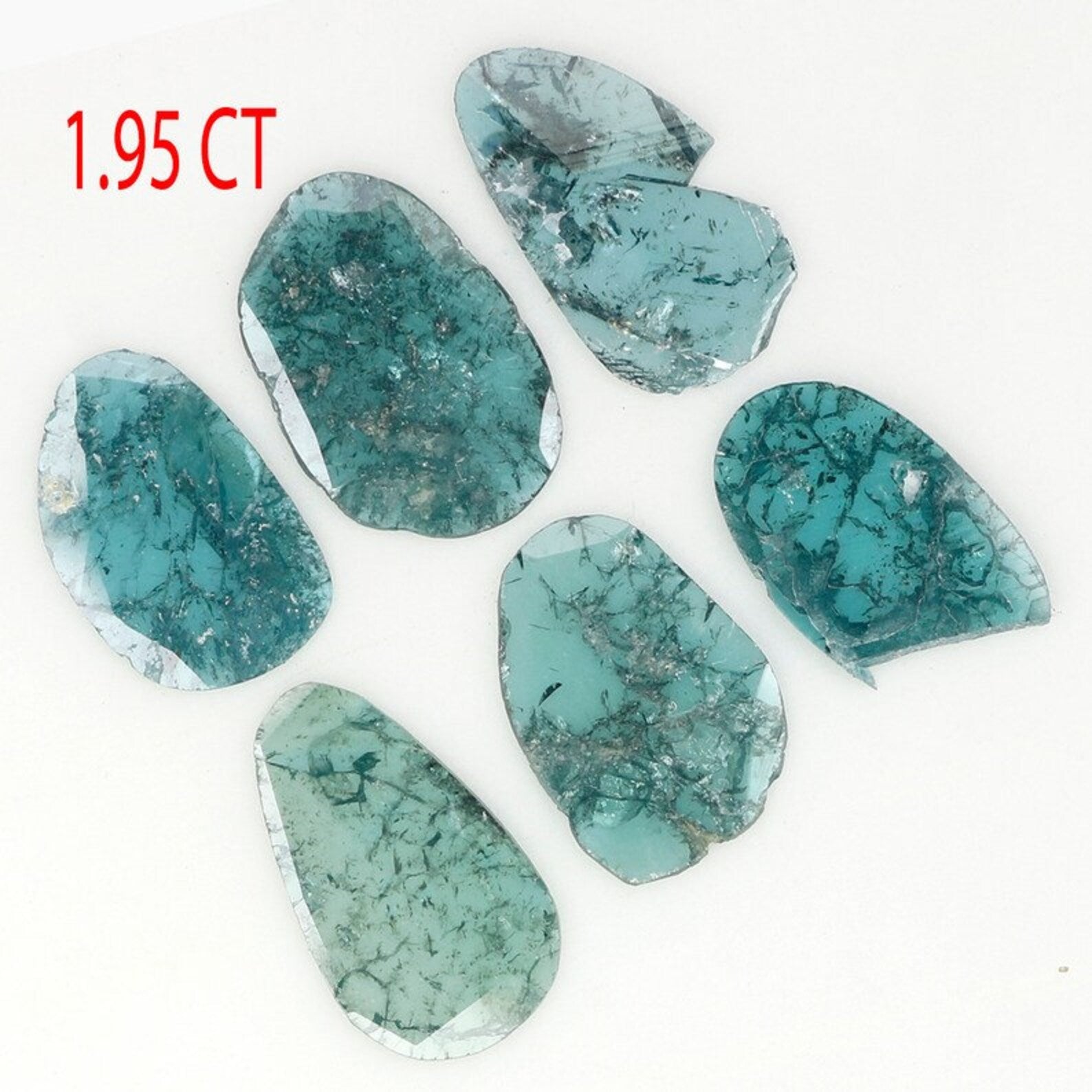 1.95 CT Natural Loose Slice Shape Diamond Blue Color Slice Diamond 9.00 MM Natural Slice Diamond Irregular Cut Slice Shape Diamond NQ1319