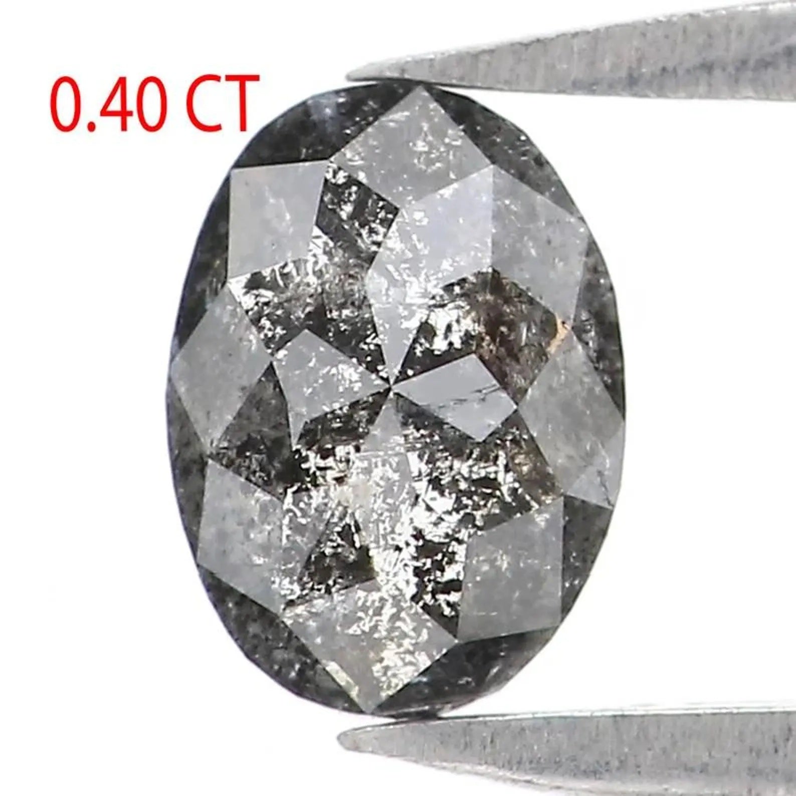 0.40 CT Natural Loose Oval Shape Diamond Salt And Pepper Oval Diamond 5.50 MM Natural Loose Black Grey Color Oval Rose Cut Diamond NQ2116
