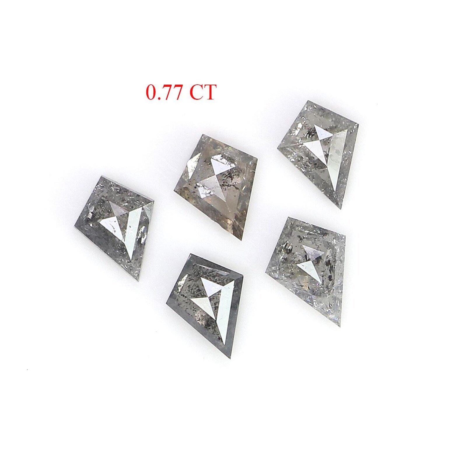 0.77 CT Natural Loose Kite Diamond Salt And Pepper Kite Diamond 4.80 MM Natural Loose Diamond Black Grey Color Kite Shape Diamond KDN1331