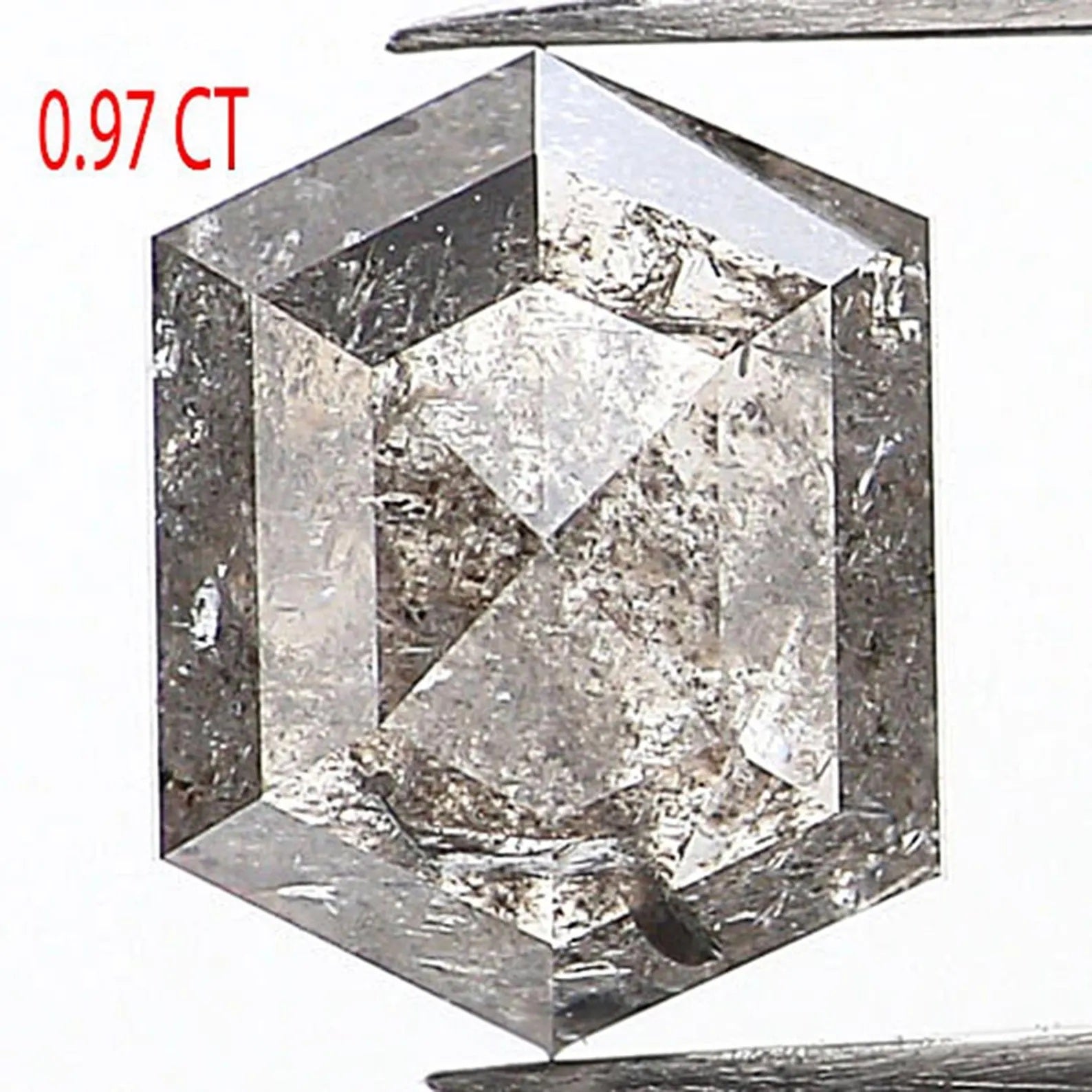0.97 CT Natural Loose Hexagon Shape Diamond Salt And Paper Hexagon Cut Diamond 6.60 MM Natural Loose Diamond Hexagon Shape Diamond QN932