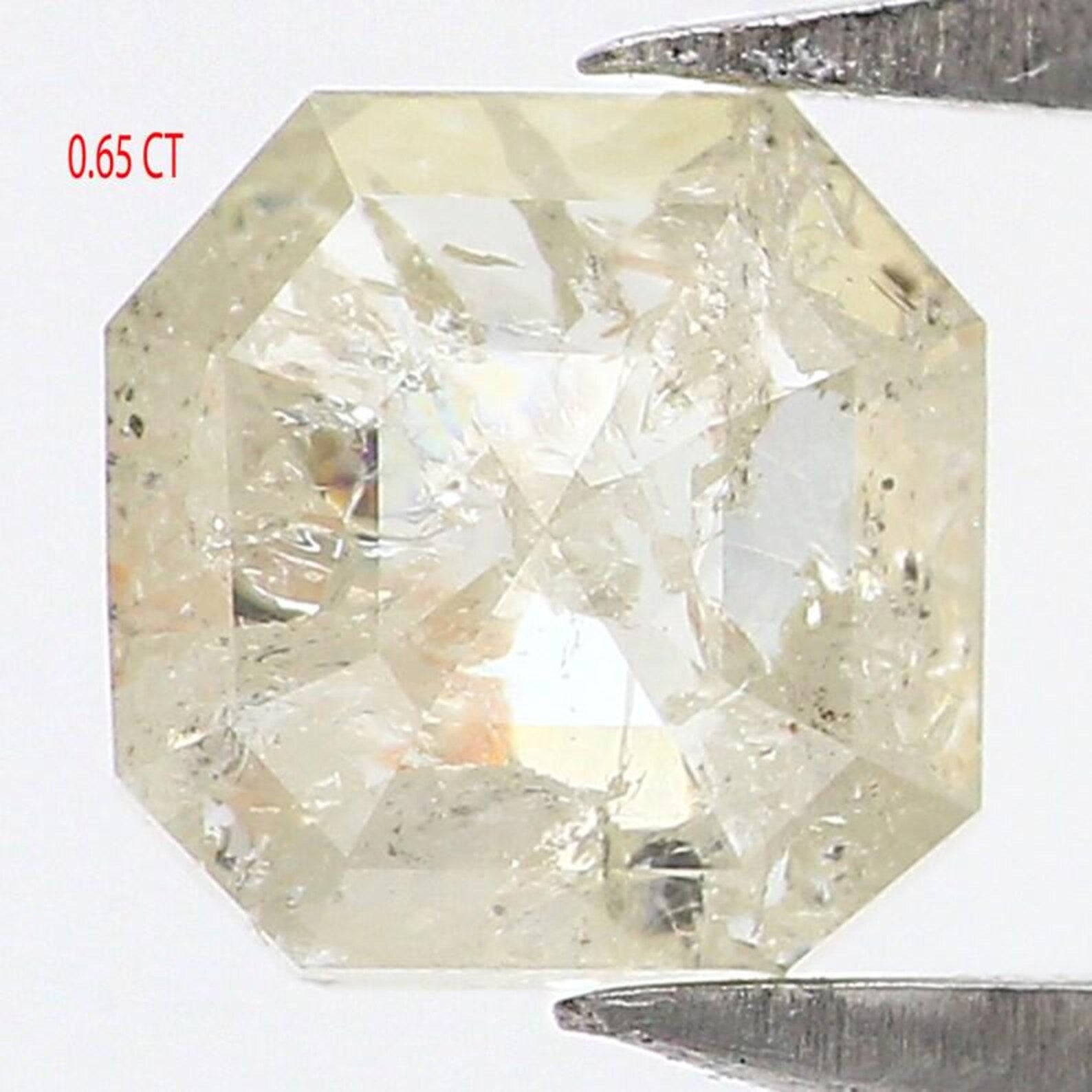 0.65 CT Natural Loose Radiant Shape Diamond J Color Radiant Diamond 4.90 MM Natural Loose Yellow Grey Color Radiant Rose Cut Diamond NQ6506
