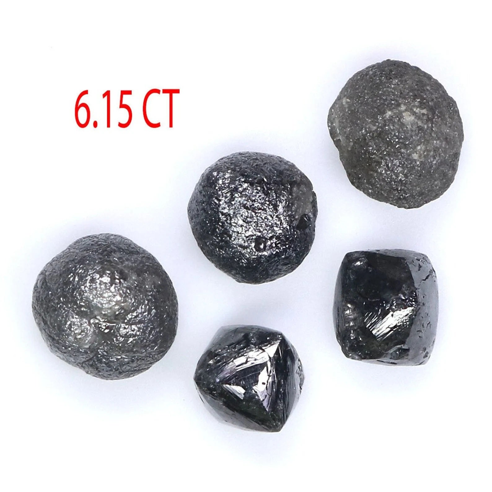 6.15 CT Natural Loose Rough Diamond Salt And Pepper Rough Diamond 4.40 MM Natural Black Grey Color Irregular Cut Rough Shape Diamond NQ2003