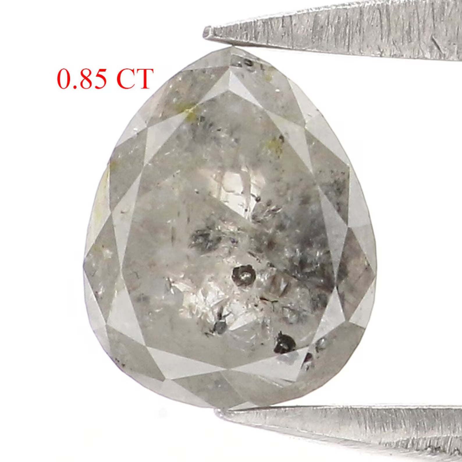 0.85 CT Natural Loose Pear Shape Diamond Salt And Pepper Pear Diamond 6.20 MM Natural Loose Diamond Grey Color Pear Rose Cut Diamond NQ2376