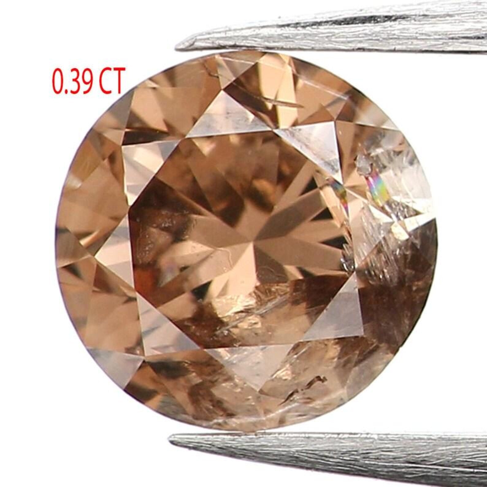 0.39 Ct Natural Loose Round Shape Diamond Brown Color Round Diamond 4.55 MM Natural Loose Brown Color Round Brilliant Cut Diamond NQ1220