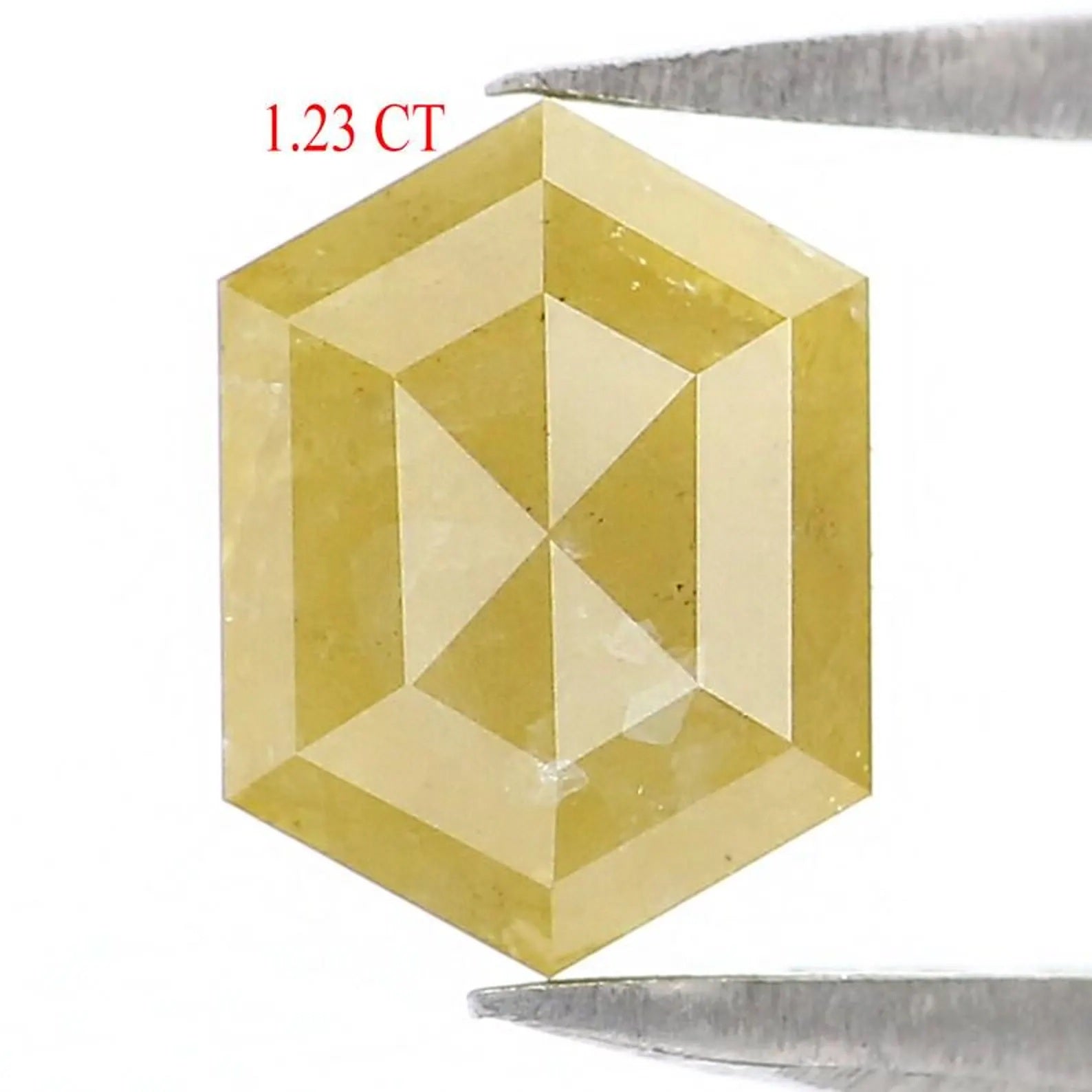 1.23 CT Natural Loose Hexagon Shape Diamond Yellow Color Hexagon Cut Diamond 7.15 MM Natural Yellow Color Hexagon Rose Cut Diamond NQ750