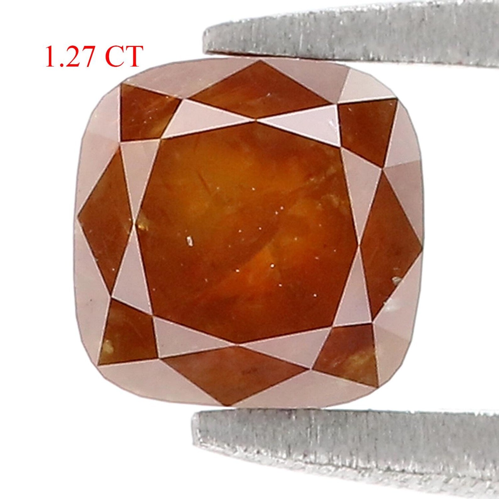 1.27 Ct Natural Loose Cushion Shape Diamond Brown Color Cushion Cut Diamond 5.30 MM Natural Loose Diamond Cushion Rose Cut Diamond QN9211