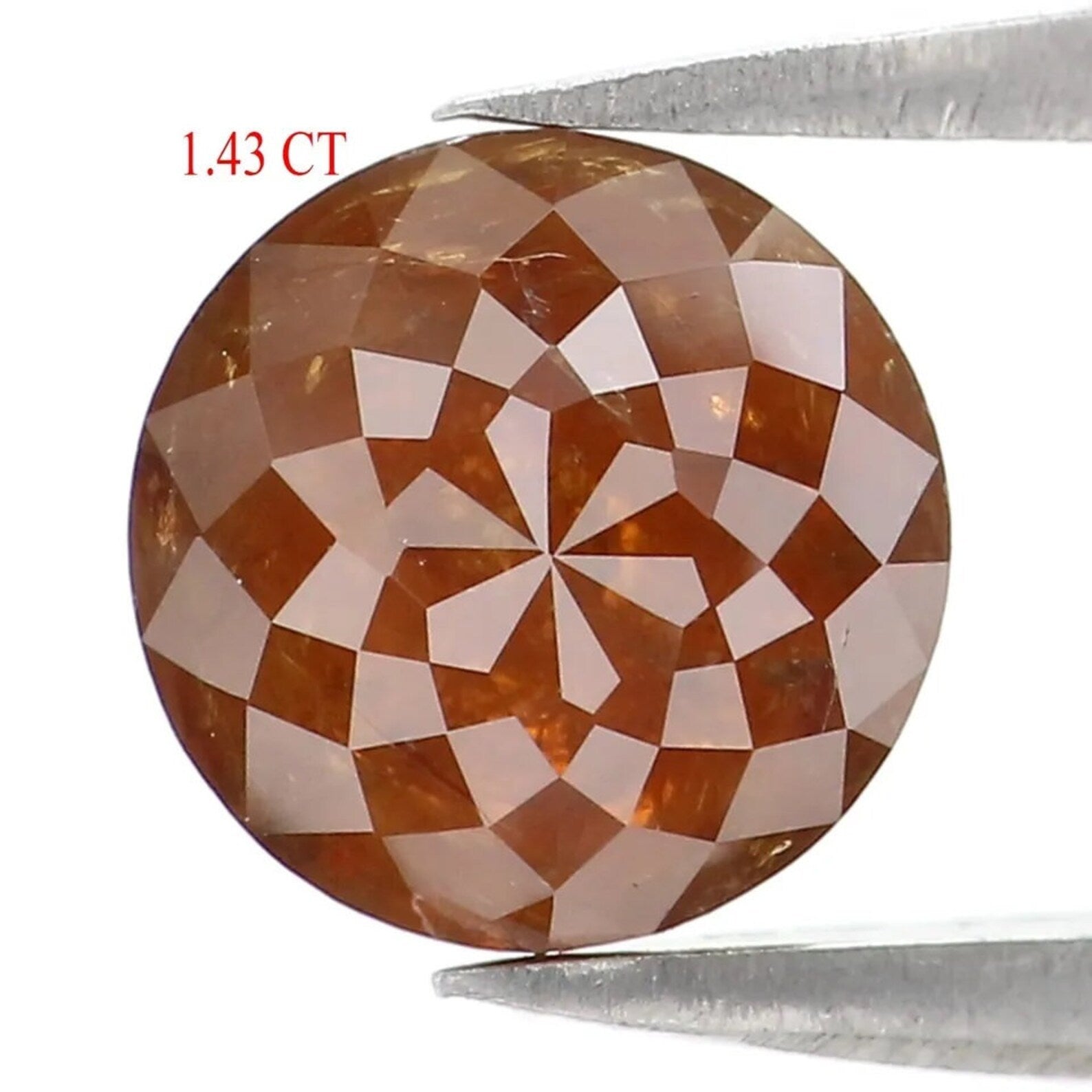 1.43 Ct Natural Loose Round Shape Diamond Brown Color Round Cut Diamond 6.65 MM Natural Diamond Brown Color Round Rose Cut Diamond NQ580