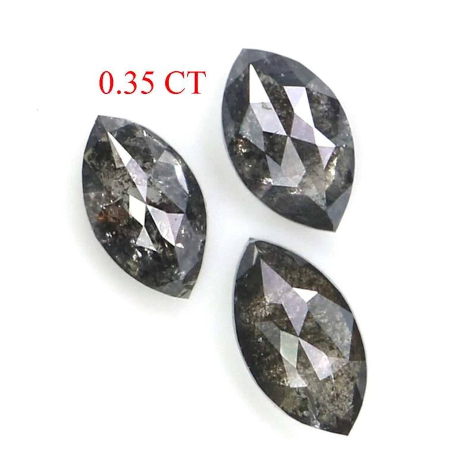 0.35 CT Natural Loose Marquise Shape Diamond Salt And Pepper Marquise Cut Diamond 4.55 MM Natural Loose Marquise Rose Cut Diamond NQ2326