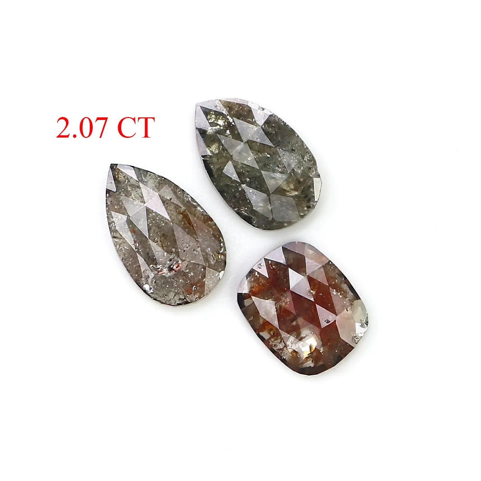 2.07 Ct Natural Loose Mix Shape Diamond Black Color Mix Shape Diamond 9.15 MM Natural Loose Brown Color Mix Shape Rose Cut Diamond NQ2549
