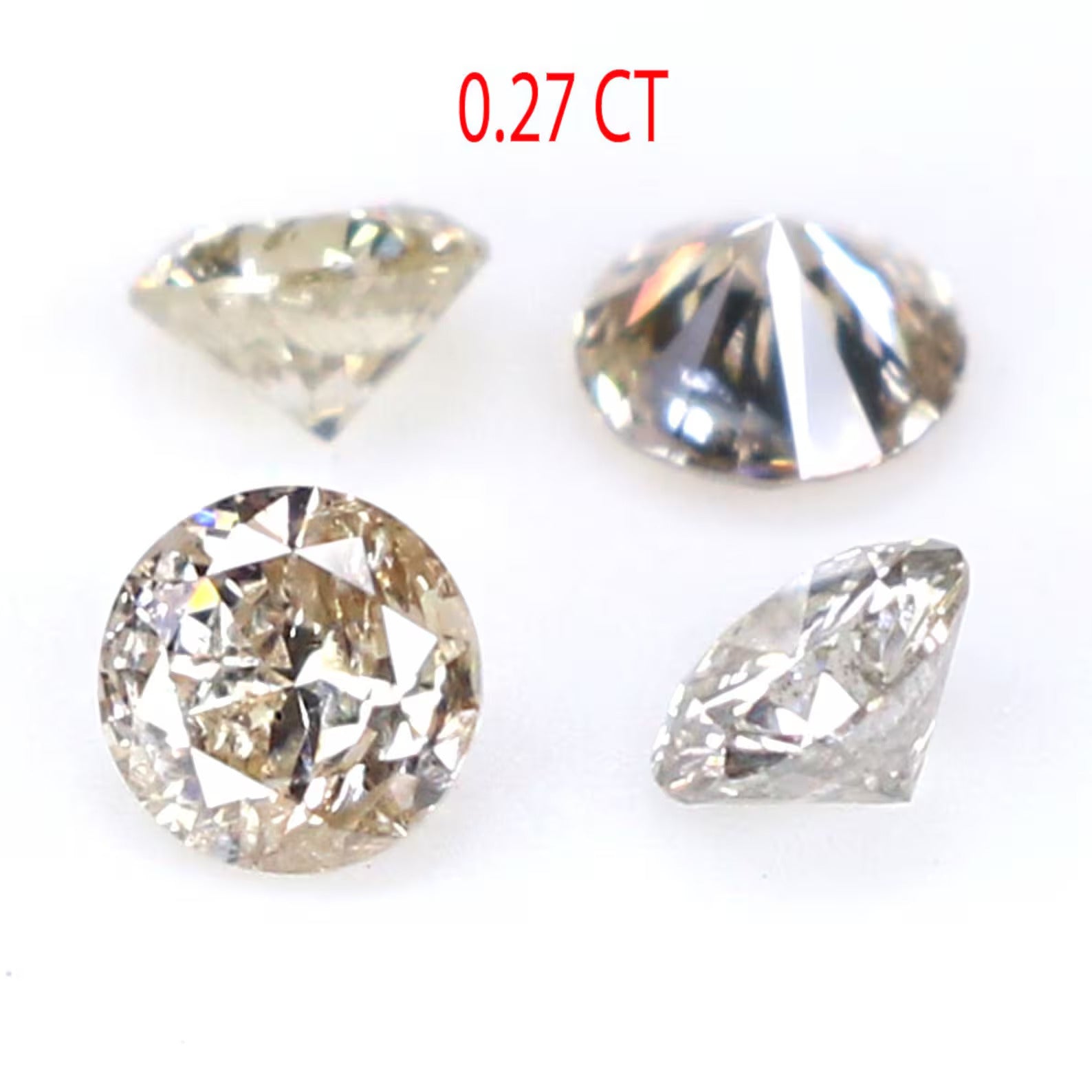 Natural Loose Round Brown Color Diamond 0.27 CT 2.50 MM Round Shape Brilliant Cut Diamond N7513
