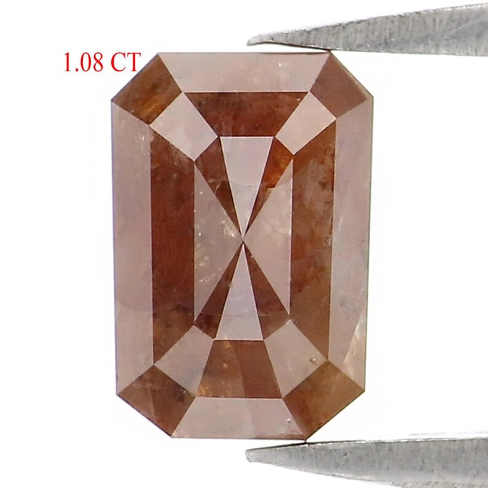 1.08 CT Natural Loose Emerald Shape Diamond Brown Color Emerald Diamond 6.85 MM Natural Diamond Brown Color Emerald Rose Cut Diamond NQ479