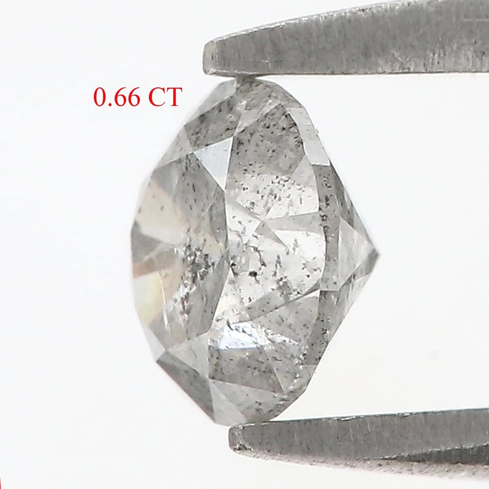 0.66 Ct Natural Loose Round Brilliant Cut Diamond Salt And Pepper Diamond 5.25 MM Natural Black Gray Color Round Brilliant Diamond QN1078