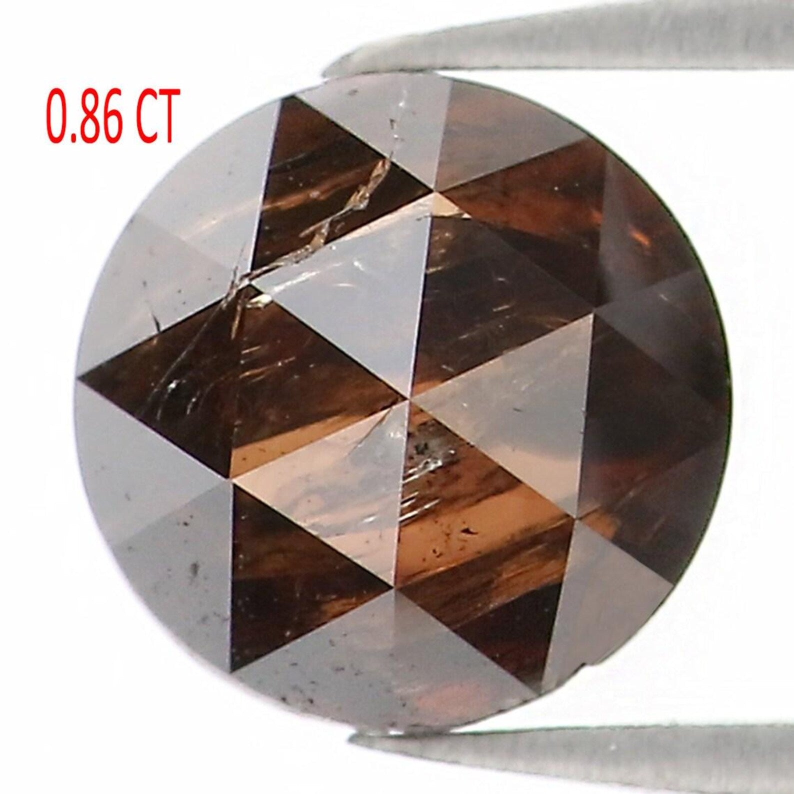 0.86 CT Natural Loose Round Shape Diamond Brown Color Round Cut Diamond 5.30 MM Natural Loose Brown Color Round Rose Cut Diamond NQ1515