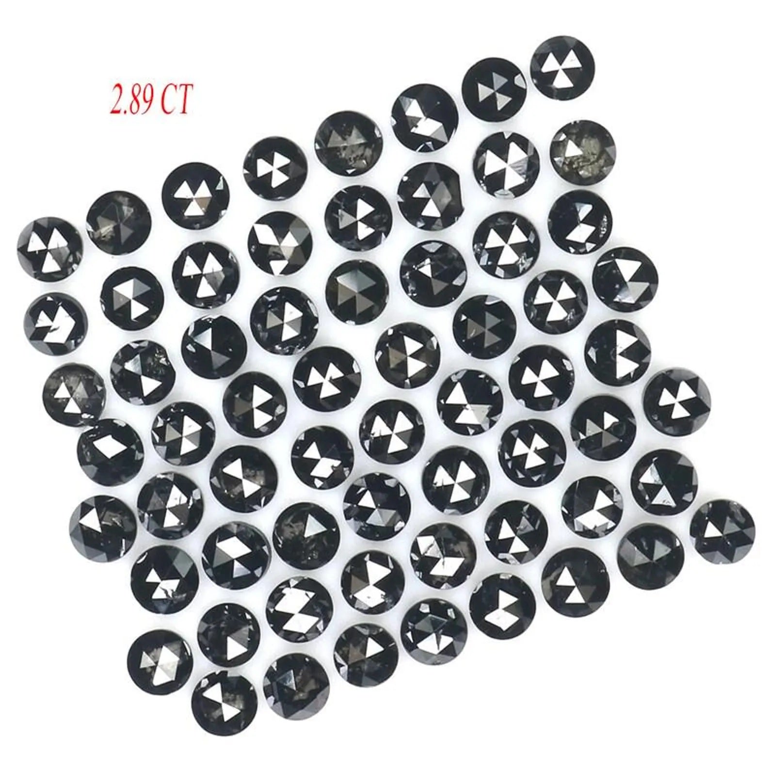 2.89 CT Natural Loose Round Shape Diamond Black Color Round Diamond 2.10 MM Natural Loose Diamond Black Color Round Rose Cut Diamond NQ1807