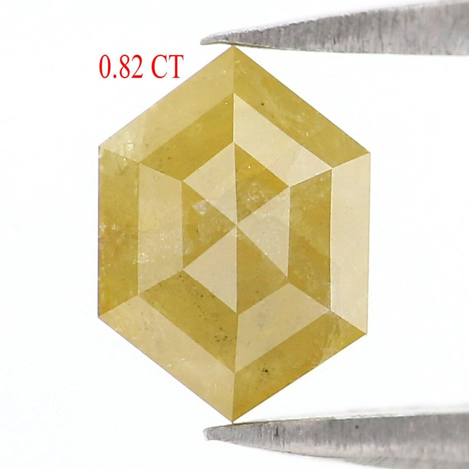0.82 CT Natural Loose Hexagon Shape Diamond Yellow Color Hexagon Cut Diamond 6.75 MM Natural Yellow Color Hexagon Rose Cut Diamond NQ739