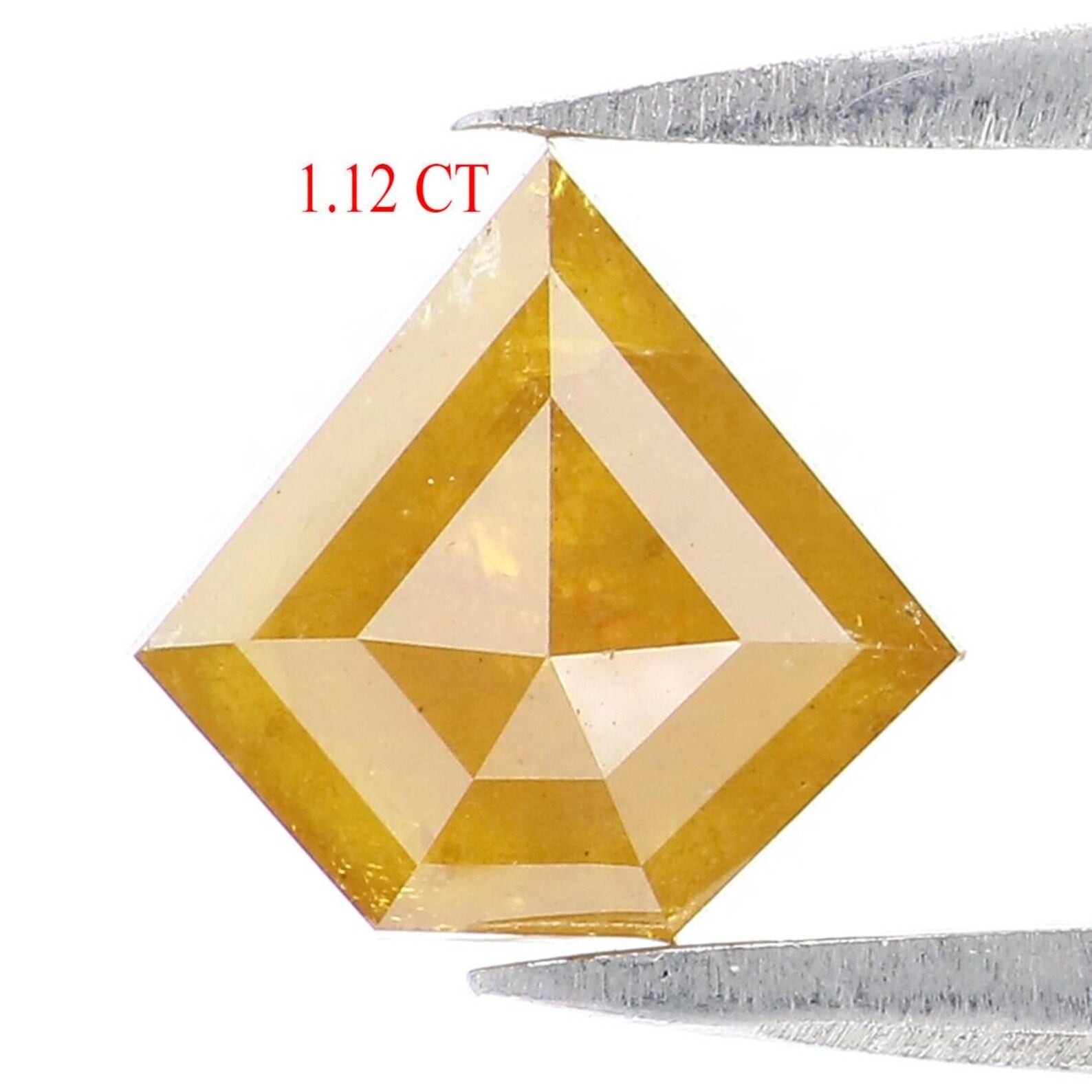 1.12 CT Natural Loose Shield Shape Diamond Yellow Color Shield Diamond 7.10 MM Natural Diamond Yellow Color Shield Rose Cut Diamond NQ569