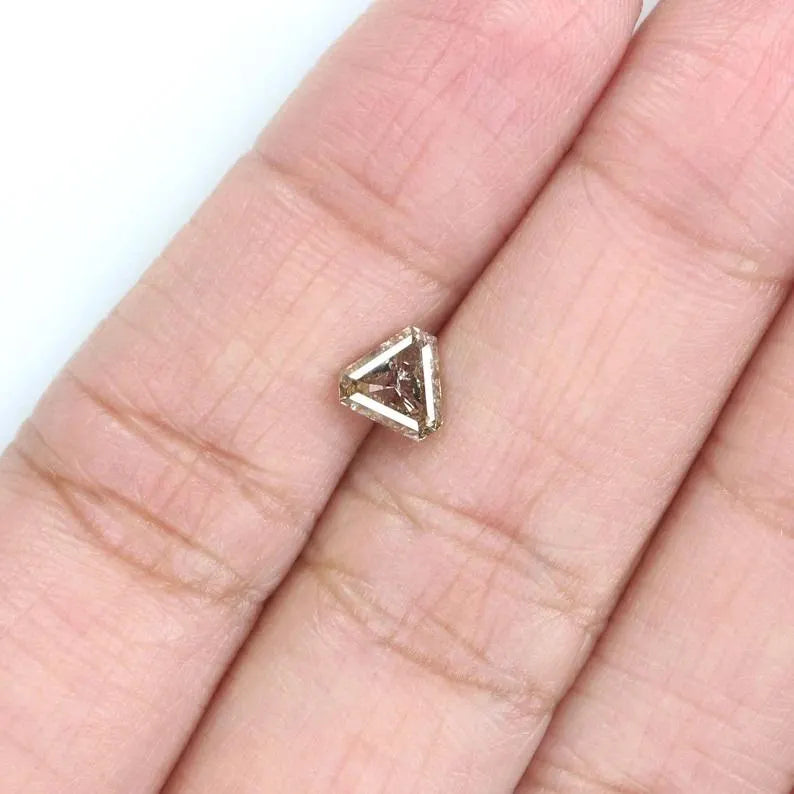 0.51 CT Natural Loose Antique Shape Diamond Brown Color Shield Diamond 6.75 MM Natural Loose Diamond Brown Antique Rose Cut Diamond NQ7009