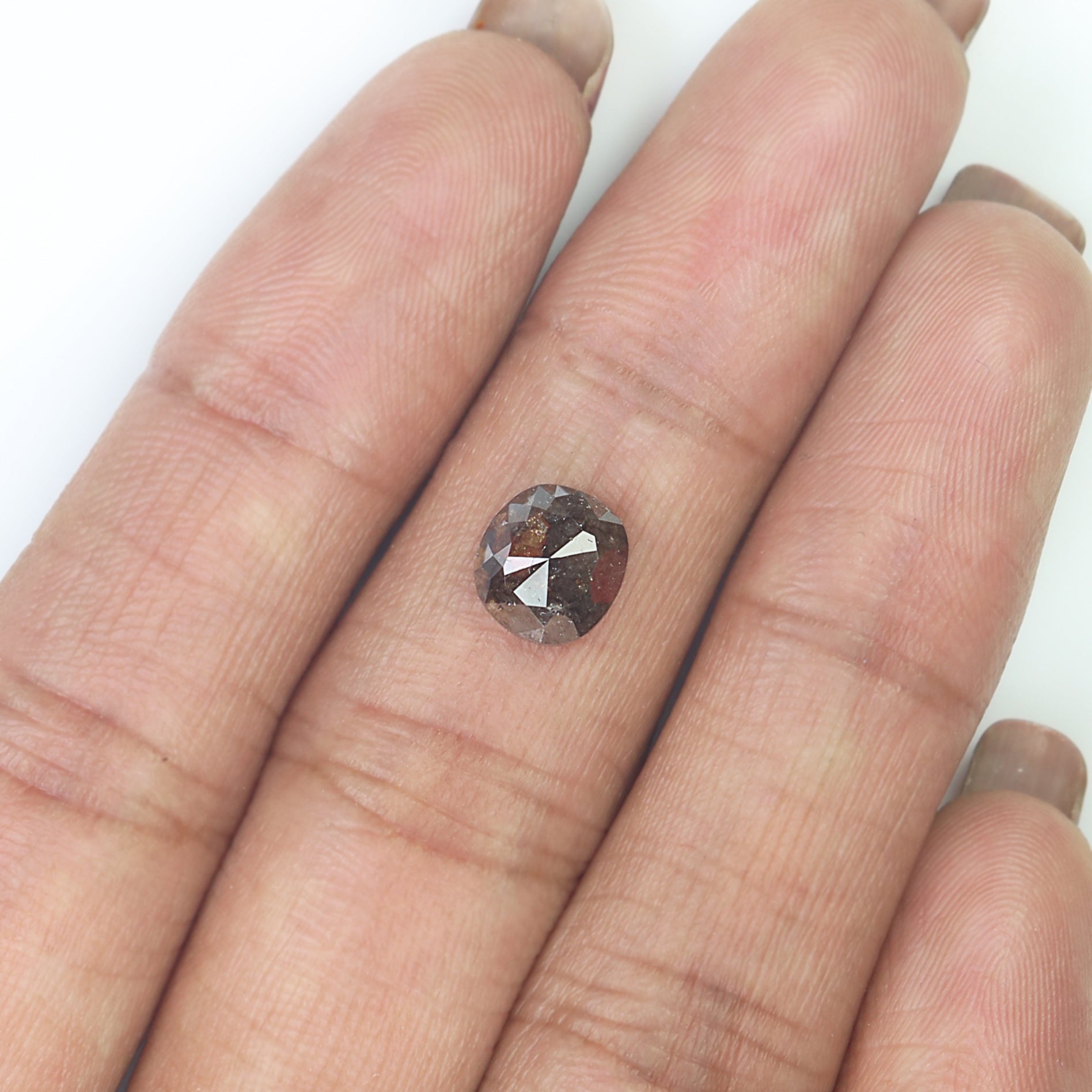 1.70 CT Natural Loose Cushion Shape Diamond Brown Color Cushion Cut Diamond 7.60 MM Natural Loose Diamond Cushion Rose Cut Diamond N2665