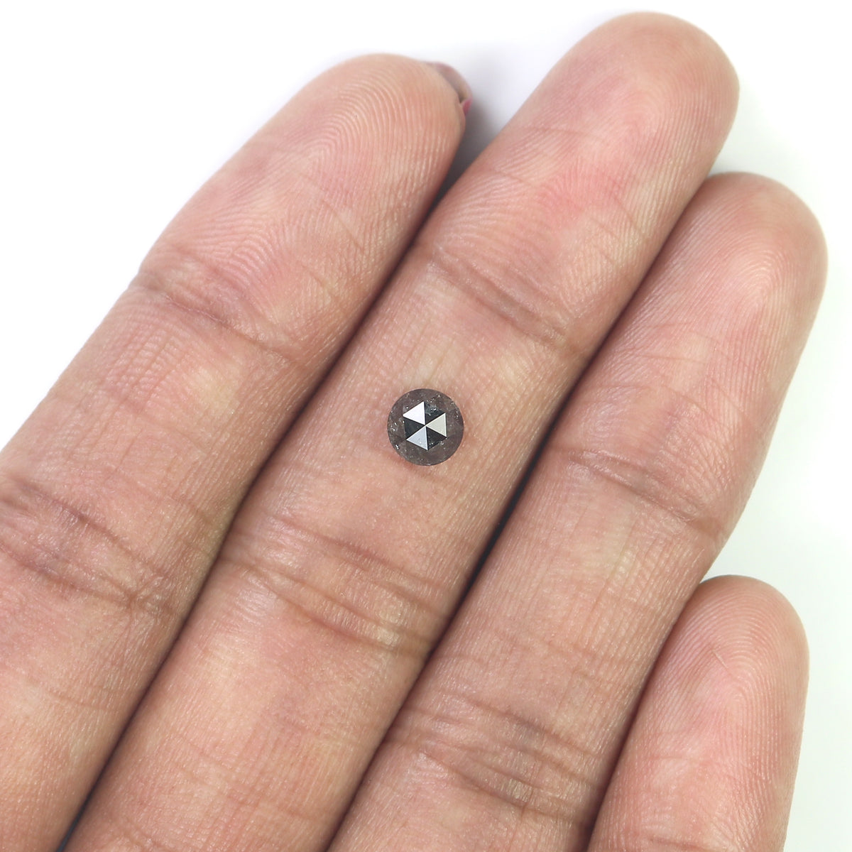 0.70 Ct Natural Loose Round Shape Diamond Salt And Pepper Round Cut Diamond 5.10 MM Natural Black Gray Color Round Rose Cut Diamond NQ1514