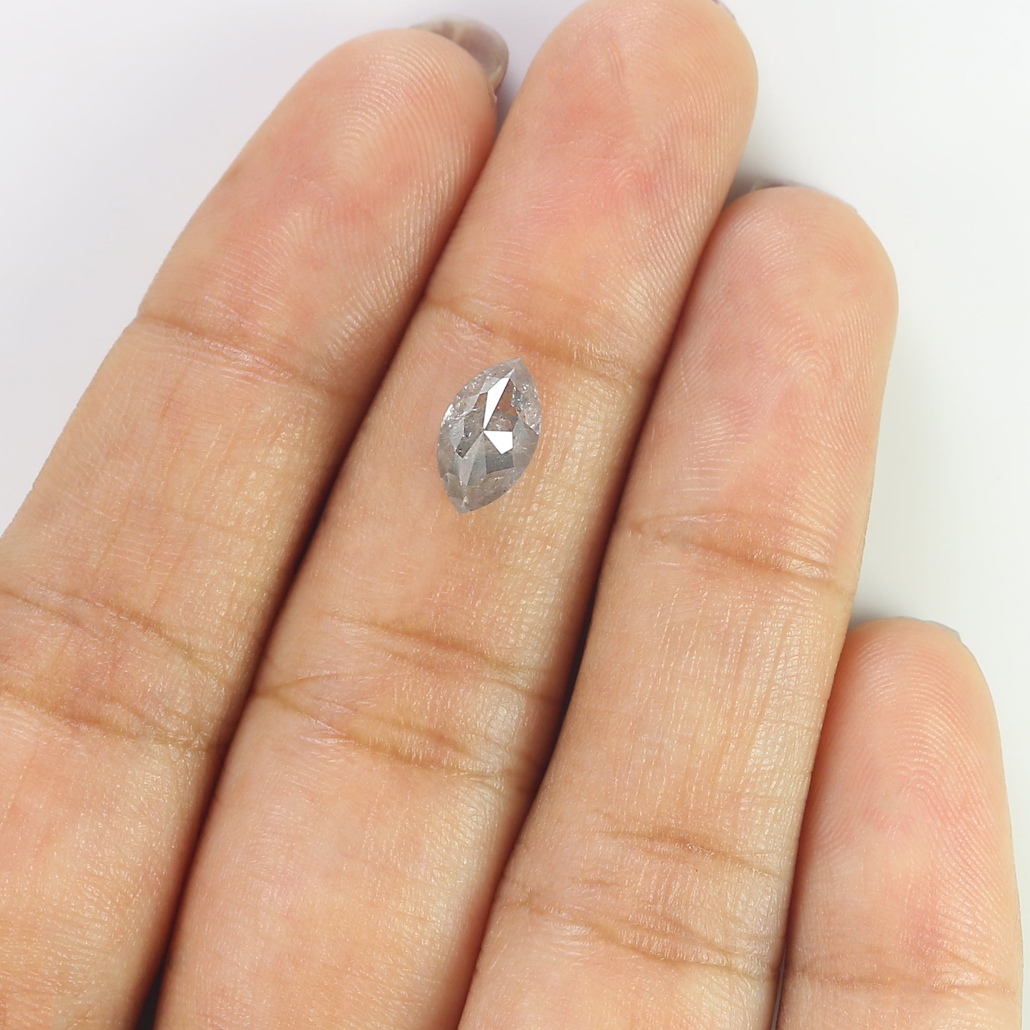 1.71 CT Natural Loose Marquise Shape Diamond Salt And Pepper Marquise Diamond 9.20 MM Natural Grey Color Marquise Rose Cut Diamond LQ3355