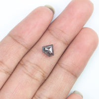 0.85 Ct Natural Loose Shield Shape Diamond Salt And Pepper Shield Cut Diamond 5.90 MM Black Gray Color Shield Shape Rose Cut Diamond QL9512