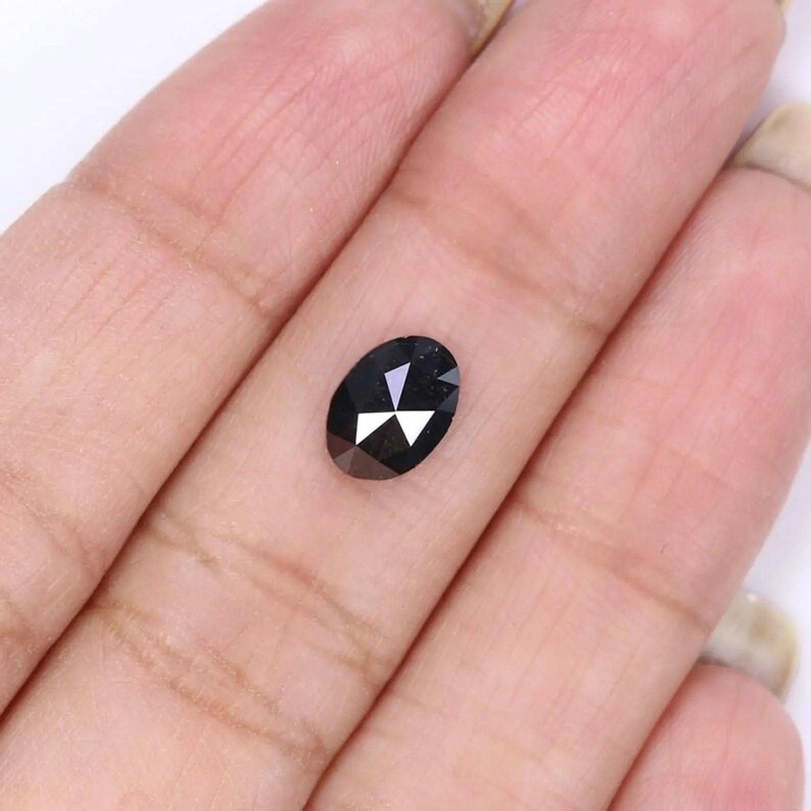 0.98 CT Natural Loose Oval Shape Diamond Black Color Oval Cut Diamond 8.00 MM Natural Loose Diamond Black Color Oval Rose Cut Diamond NQ1971