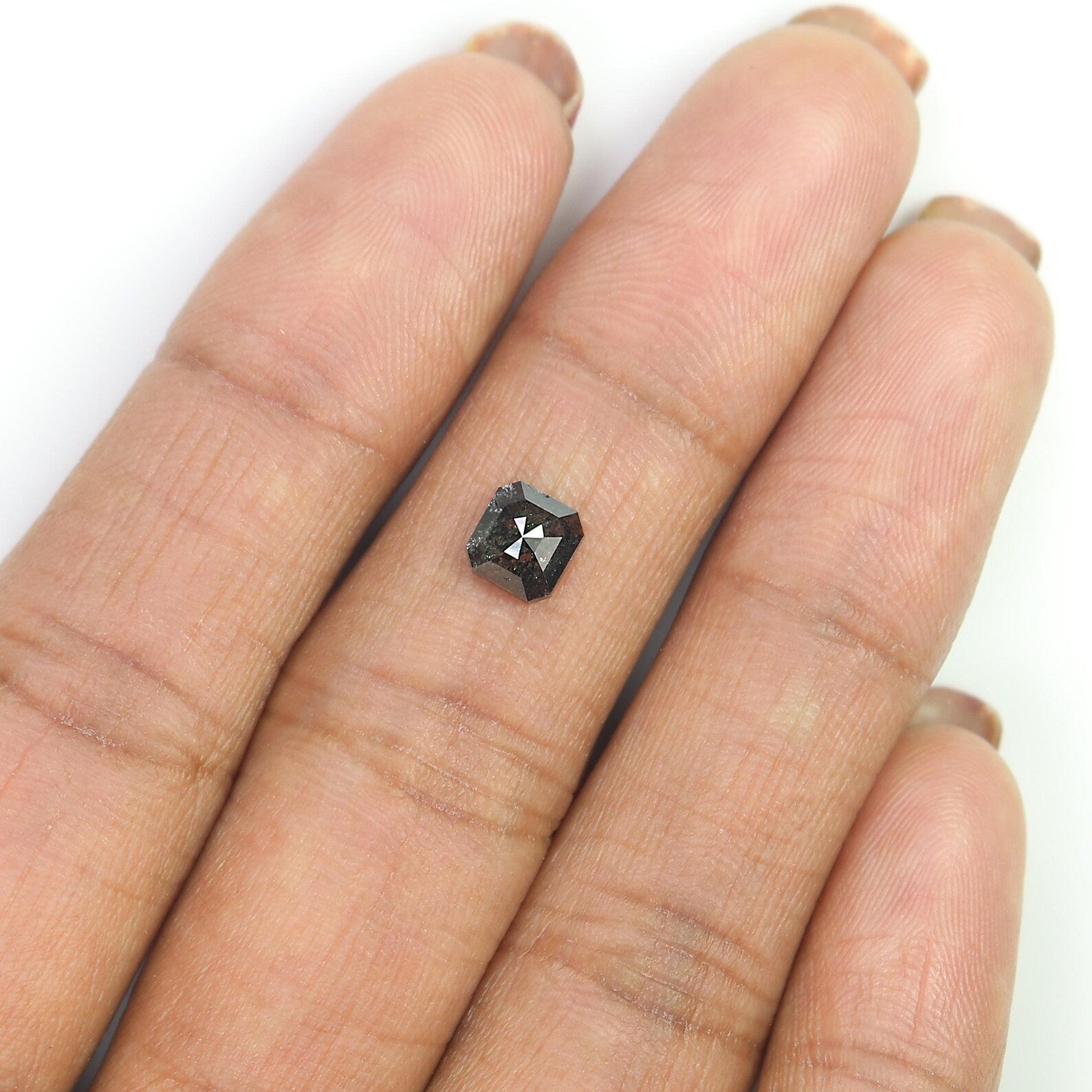 0.79 Ct Natural Loose Emerald Diamond Grey Color Emerald Diamond 5.40 MM Natural Loose Diamond Salt And Pepper Emerald Cut Diamond QN8508
