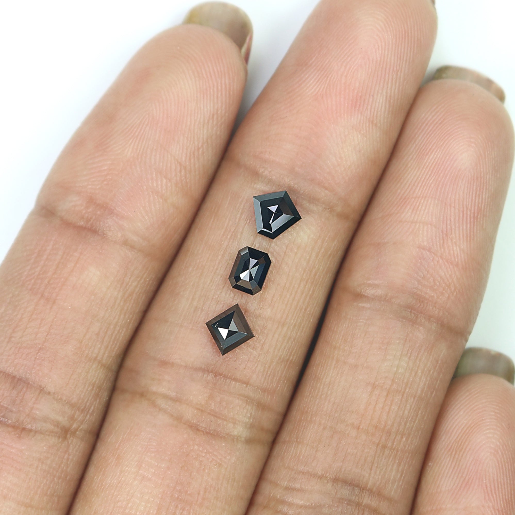 1.01 CT Natural Loose Mix Shape Diamond Black Color Mix Shape Cut Diamond 4.25 MM Natural Loose Black Color Mix Shape Rose Cut Diamond N621
