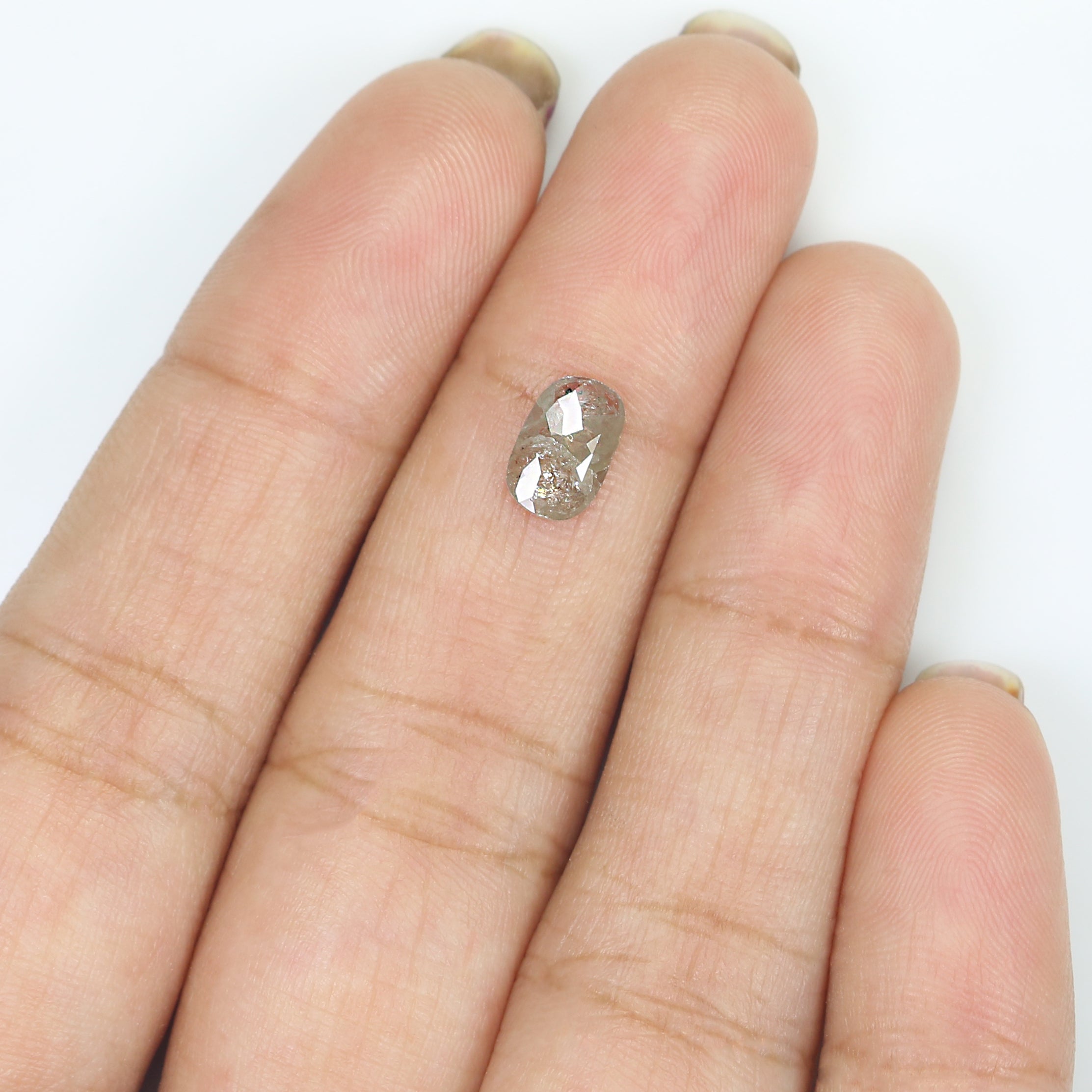 0.78 CT Natural Loose Oval Shape Diamond Grey Color Oval Cut Diamond 7.80 MM Natural Loose Grey Color Diamond Oval Rose Cut Diamond LQ7155