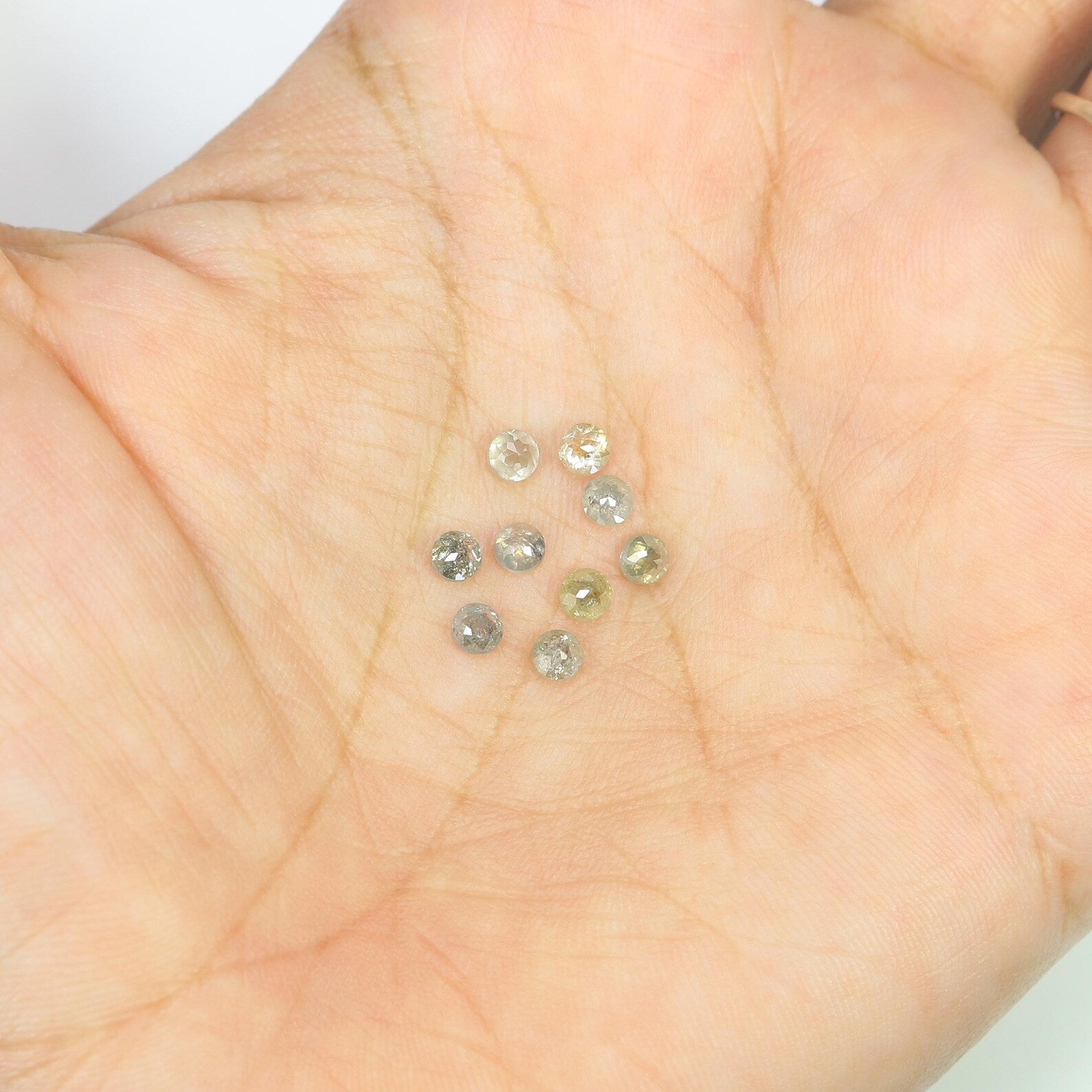 1.68 CT Natural Loose Round Shape Diamond Grey Color Round Diamond 3.10 MM Natural Loose Diamond Grey Color Round Rose Cut Diamond NQ7784