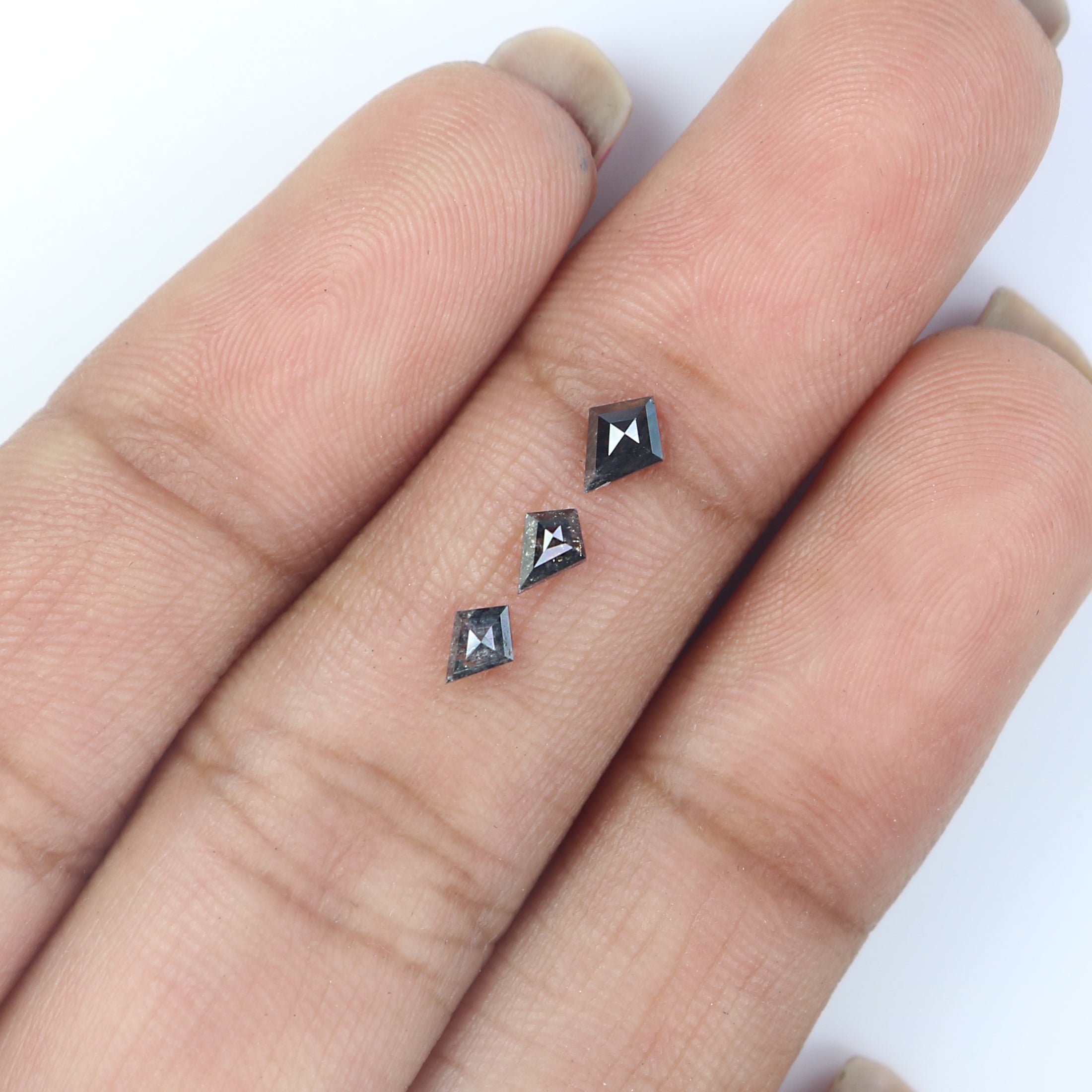 Natural Loose Kite Diamond, Salt And Pepper Diamond, Natural Loose Diamond, Kite Rose Cut Diamond, Kite Diamond 0.37 CT Kite Shape KDL2823