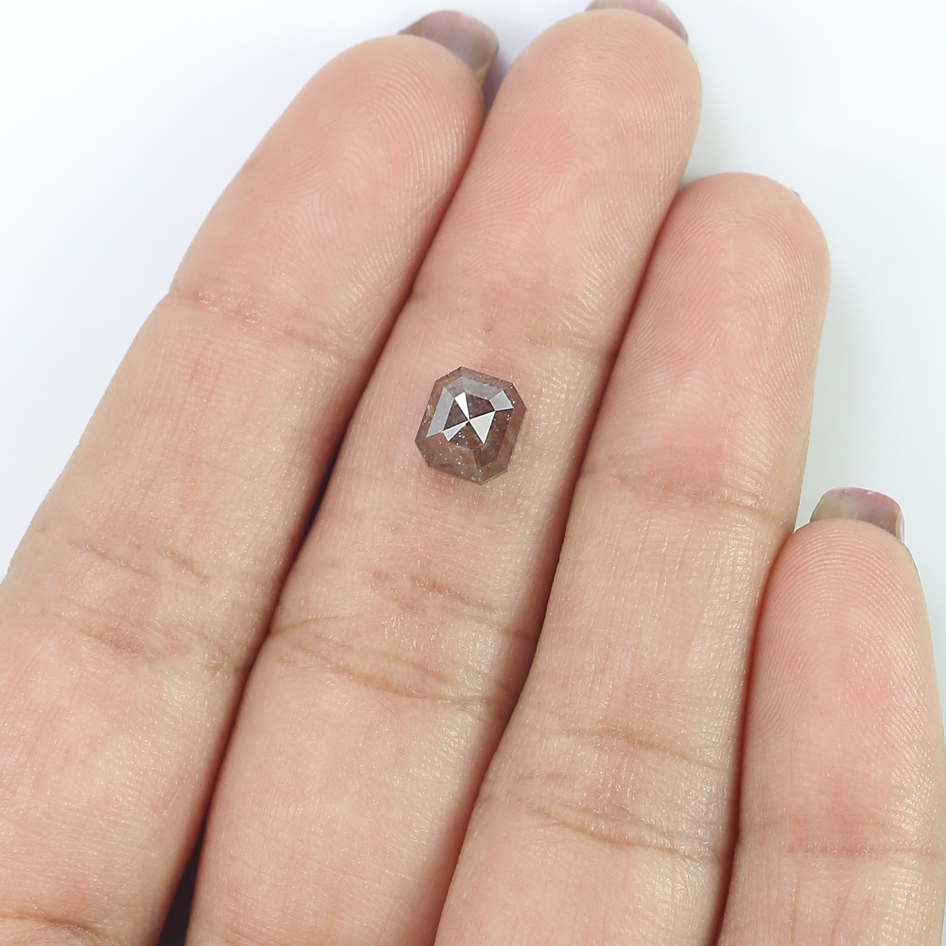 2.20 CT Natural Loose Emerald Diamond Grey Color Diamond Natural Loose Diamond 6.70 MM Brown Emerald Diamond Emerald Shape Diamond LQ7711