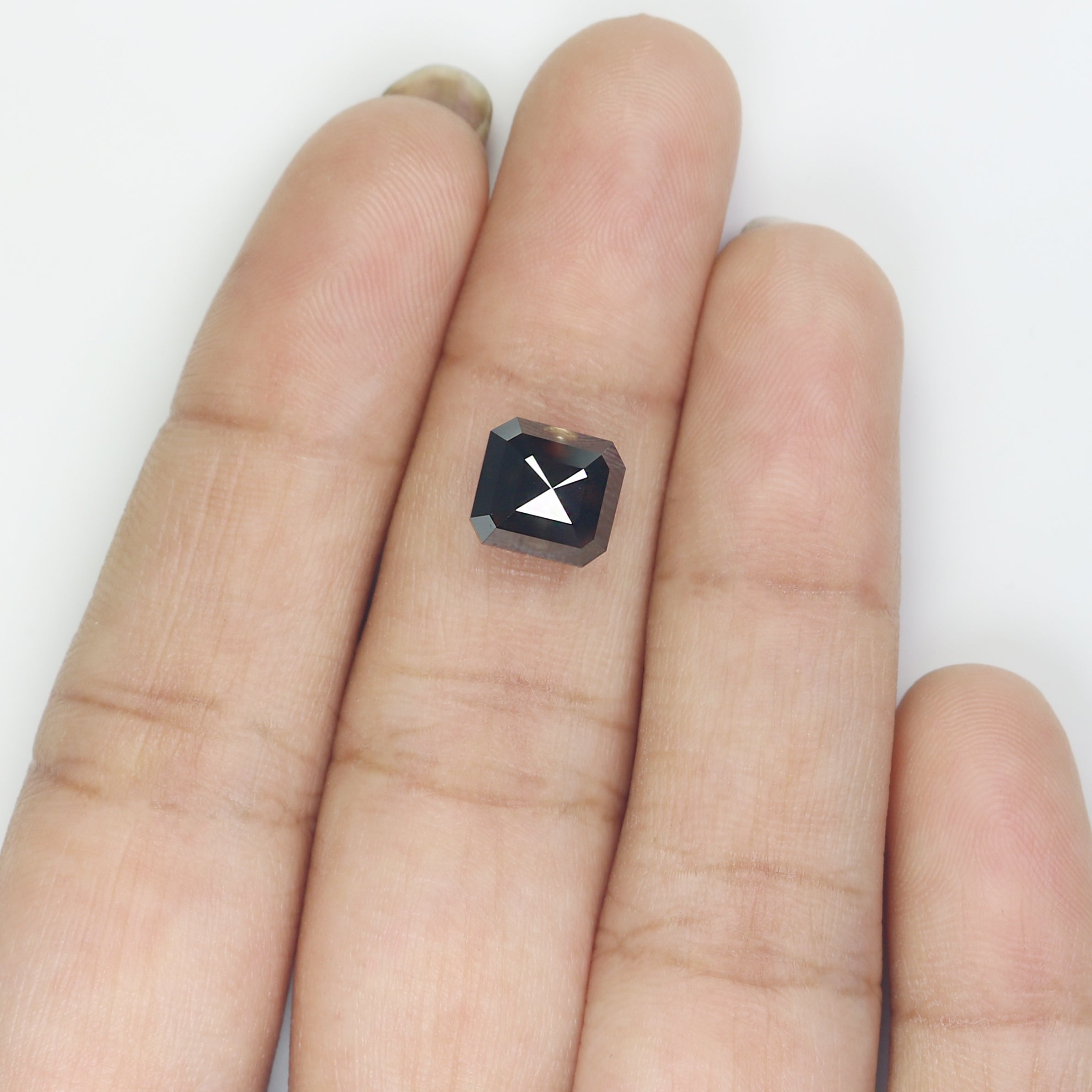 3.05 CT Natural Loose Emerald Shape Diamond Black Color Emerald Cut Diamond 7.90 MM Natural Loose Diamond Emerald Rose Cut Diamond QL9503