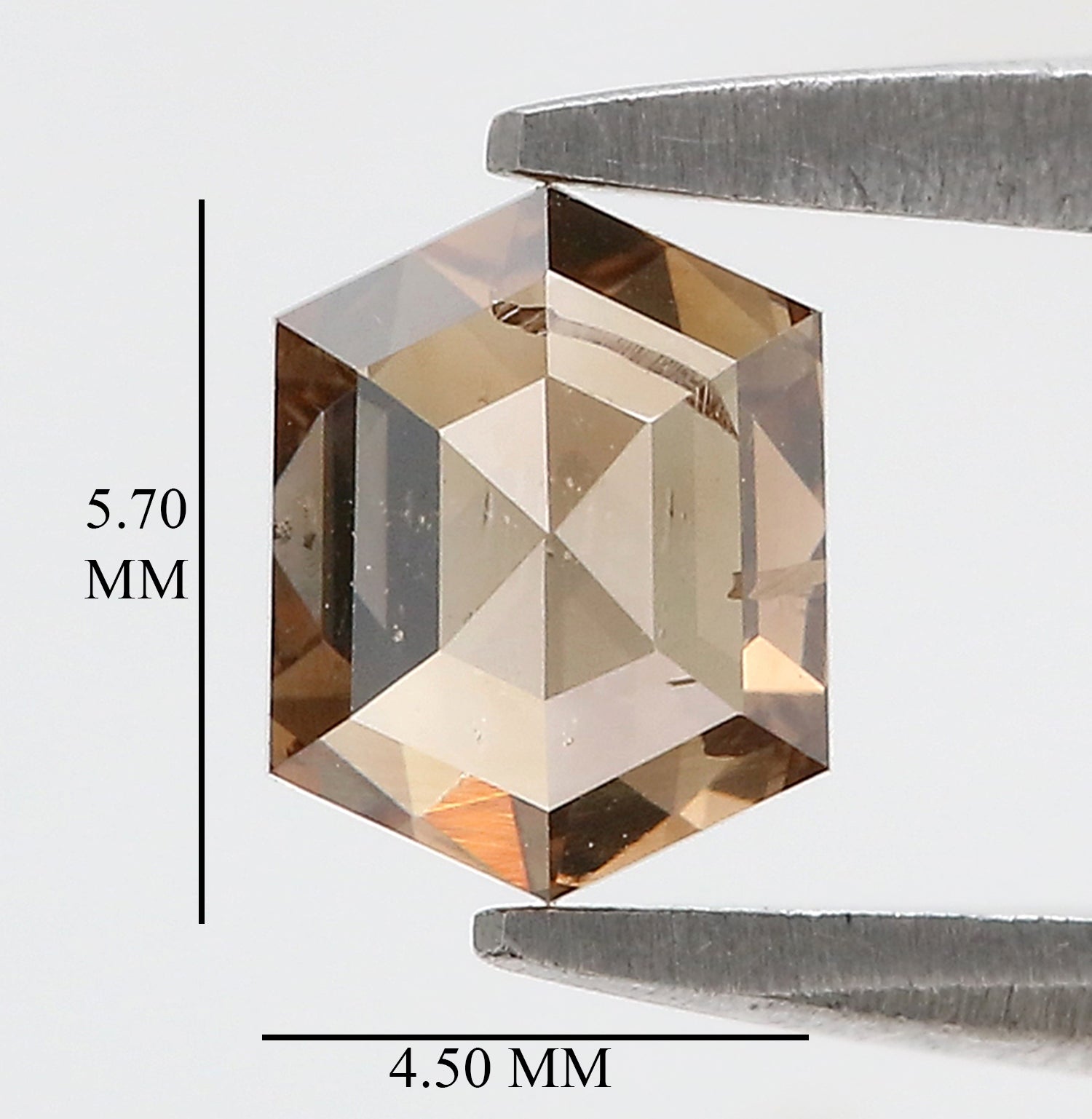 0.67 CT Natural Loose Hexagon Shape Diamond Brown Color Hexagon Cut Diamond 5.70 MM Natural Hexagon Shape Rose Cut Brown Color Diamond QL658
