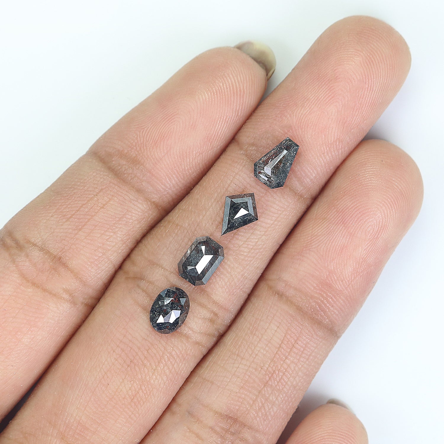 2.06 CT Natural Loose Mix Shape Diamond Salt And Pepper Mix Shape Diamond 5.95 MM Natural Black Grey Color Mix Shape Rose Cut Diamond QL797