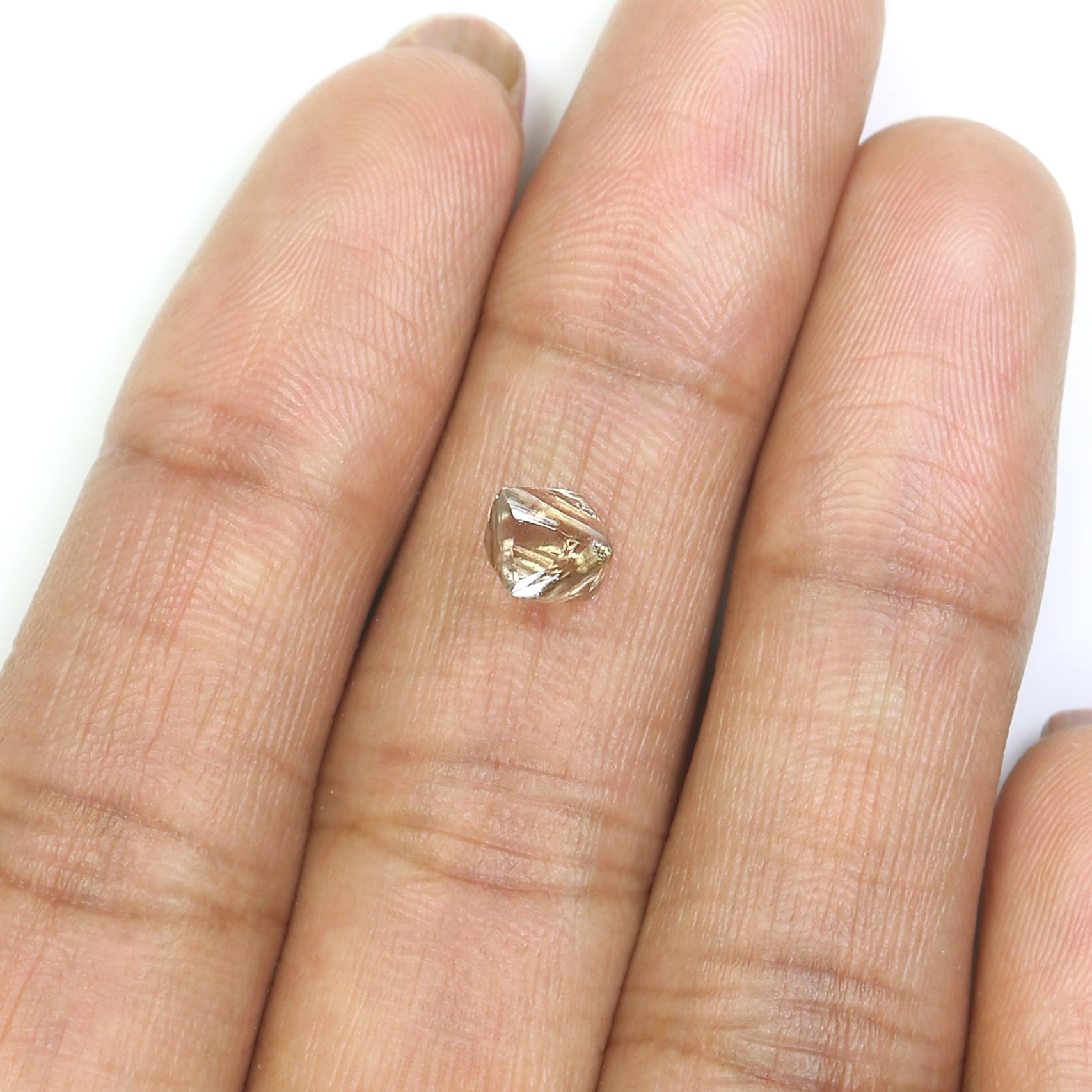 1.53 CT Natural Loose Rough Shape Diamond Brown Color Irregular Cut Diamond 6.95 MM Natural Loose Brown Color Rough UnCut Diamond L3534