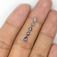 Natural Loose Pear Diamond, Salt And Pepper Pear Diamond, Natural Loose Diamond, Pear Rose Cut Diamond, 0.59 CT Pear Cut Diamond L2789