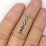 Natural Loose Pear Diamond, Salt And Pepper Pear Diamond, Natural Loose Diamond, Pear Rose Cut Diamond, 0.59 CT Pear Cut Diamond L2789