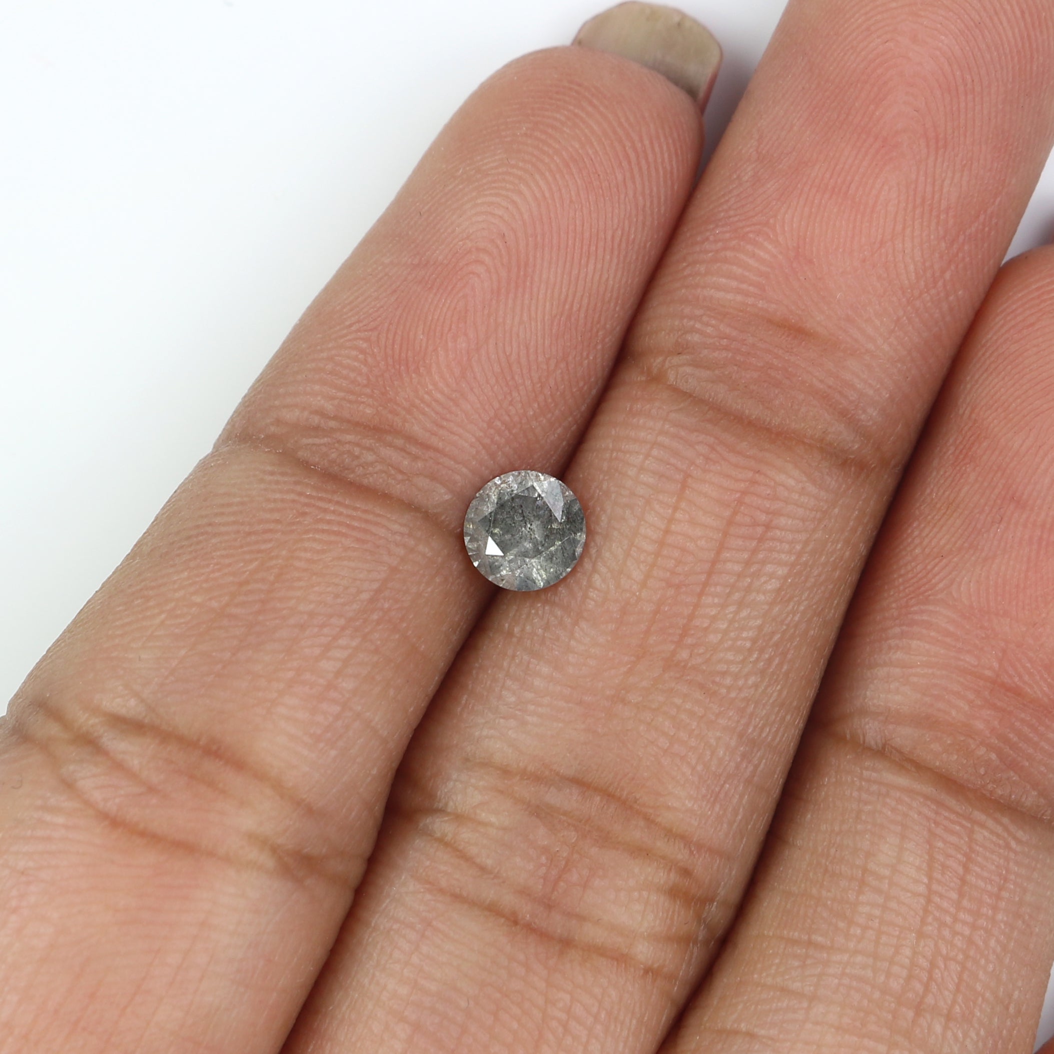 0.49 CT Natural Loose Round Shape Diamond Salt And Pepper Round Cut Diamond 4.95 MM Natural Black Grey Round Brilliant Cut Diamond LQ2795