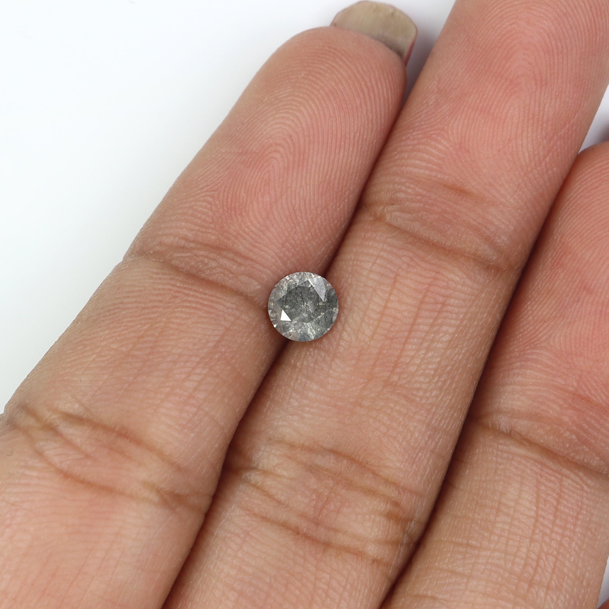 Natural Loose Round Diamond, Salt And Pepper Round Diamond, Natural Loose Diamond, Round Brilliant Cut Diamond, 0.49 CT Round Shape L2795