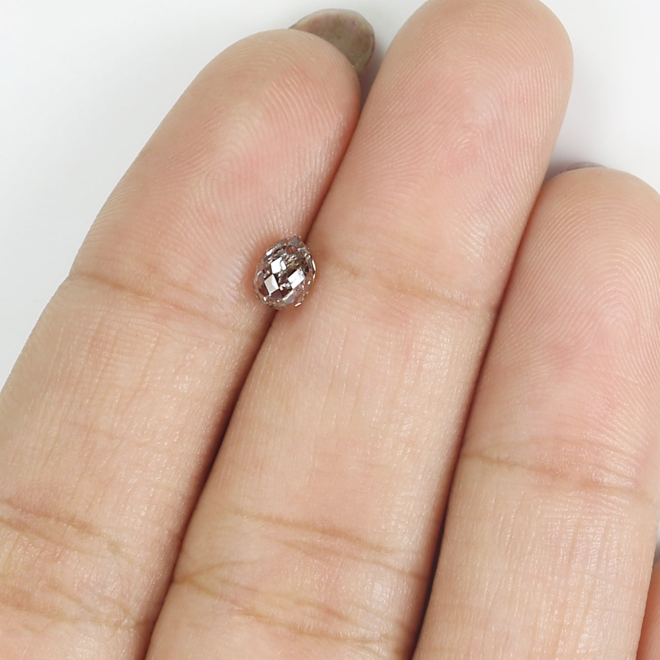 0.67 Ct Natural Loose Briolette Shape Diamond Brown Color Drop Diamond 5.05 MM Natural Loose Brown Color Briolette Rose Cut Diamond LQ9832