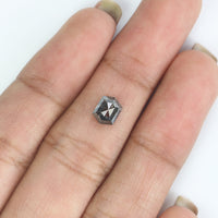Natural Loose Hexagon Diamond, Salt And Pepper Hexagon Diamond, Natural Loose Diamond, Hexagon Cut Diamond, 1.00 CT Hexagon Shape L2964