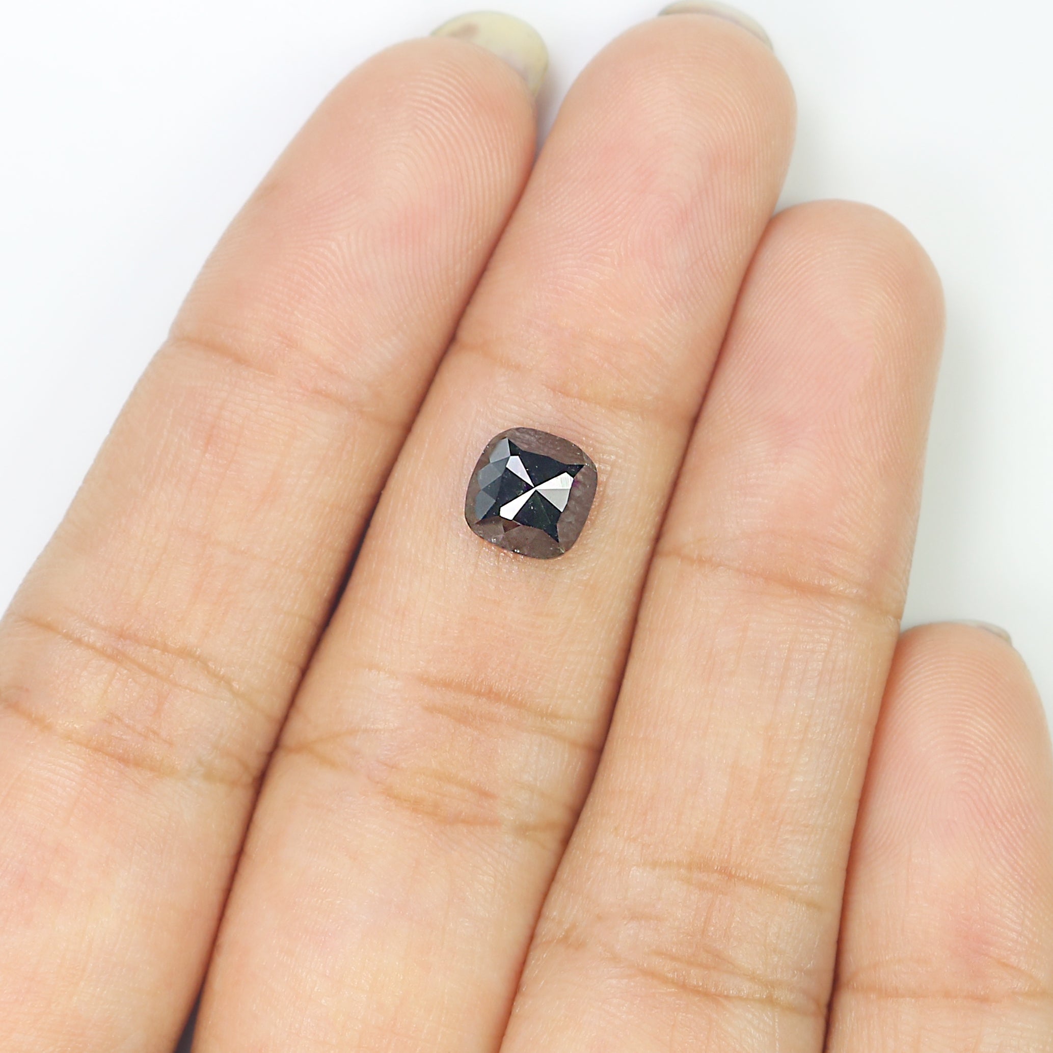 1.31 CT Natural Loose Cushion Shape Diamond Black Color Cushion Rose Cut Diamond 6.80 MM Natural Cushion Shape Black Color Diamond LQ7640