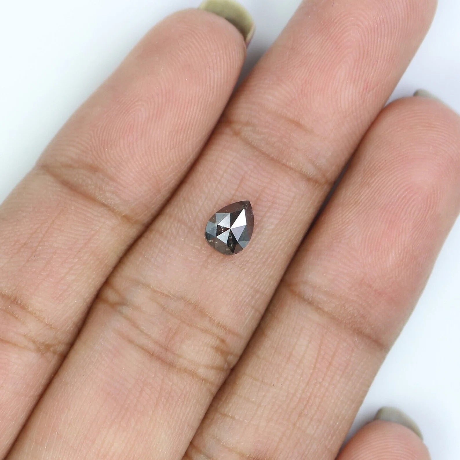 0.73 CT Natural Loose Pear Diamond Salt And Pepper Pear Diamond Natural Loose Diamond 5.80 MM Pear Rose Cut Diamond Pear Cut Diamond NQ1341