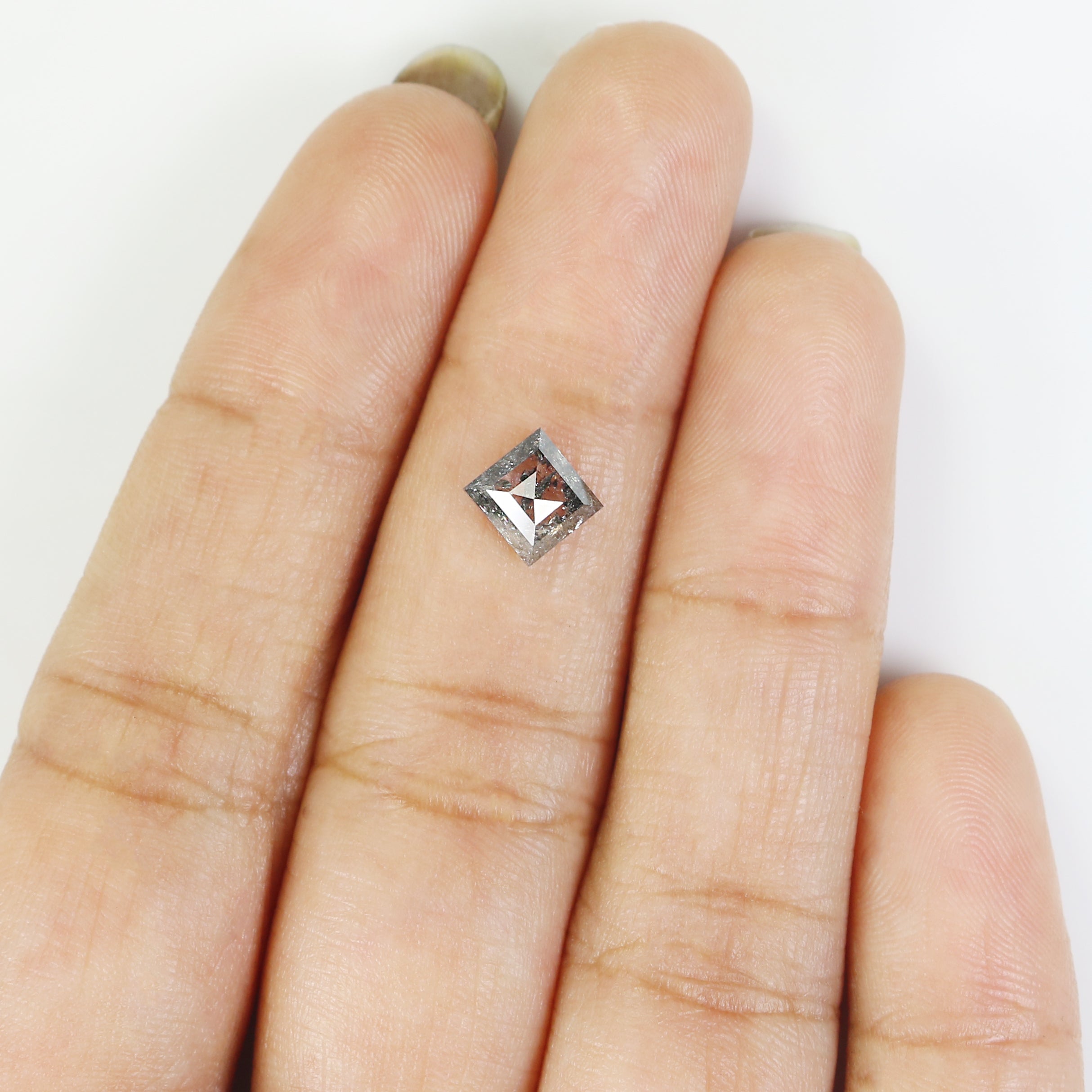 0.96 CT Natural Loose Kite Shape Diamond Salt And Pepper Kite Shape Diamond 7.80 MM Natural Black Grey Color Kite Rose Cut Diamond L221