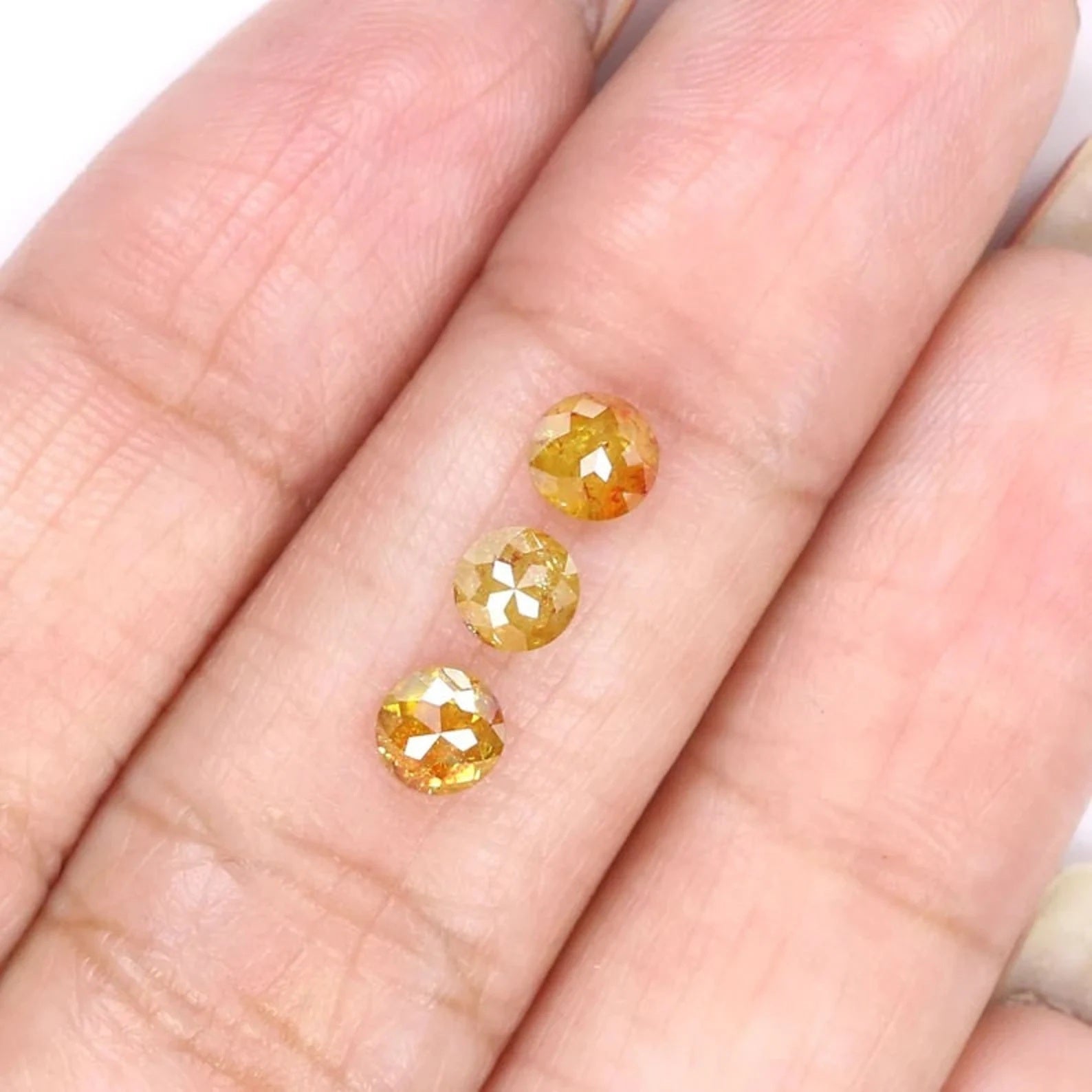 1.13 CT Natural Loose Round Shape Diamond Yellow Color Round Cut Diamond 4.10 MM Natural Loose Yellow Color Round Rose Cut Diamond NQ1441