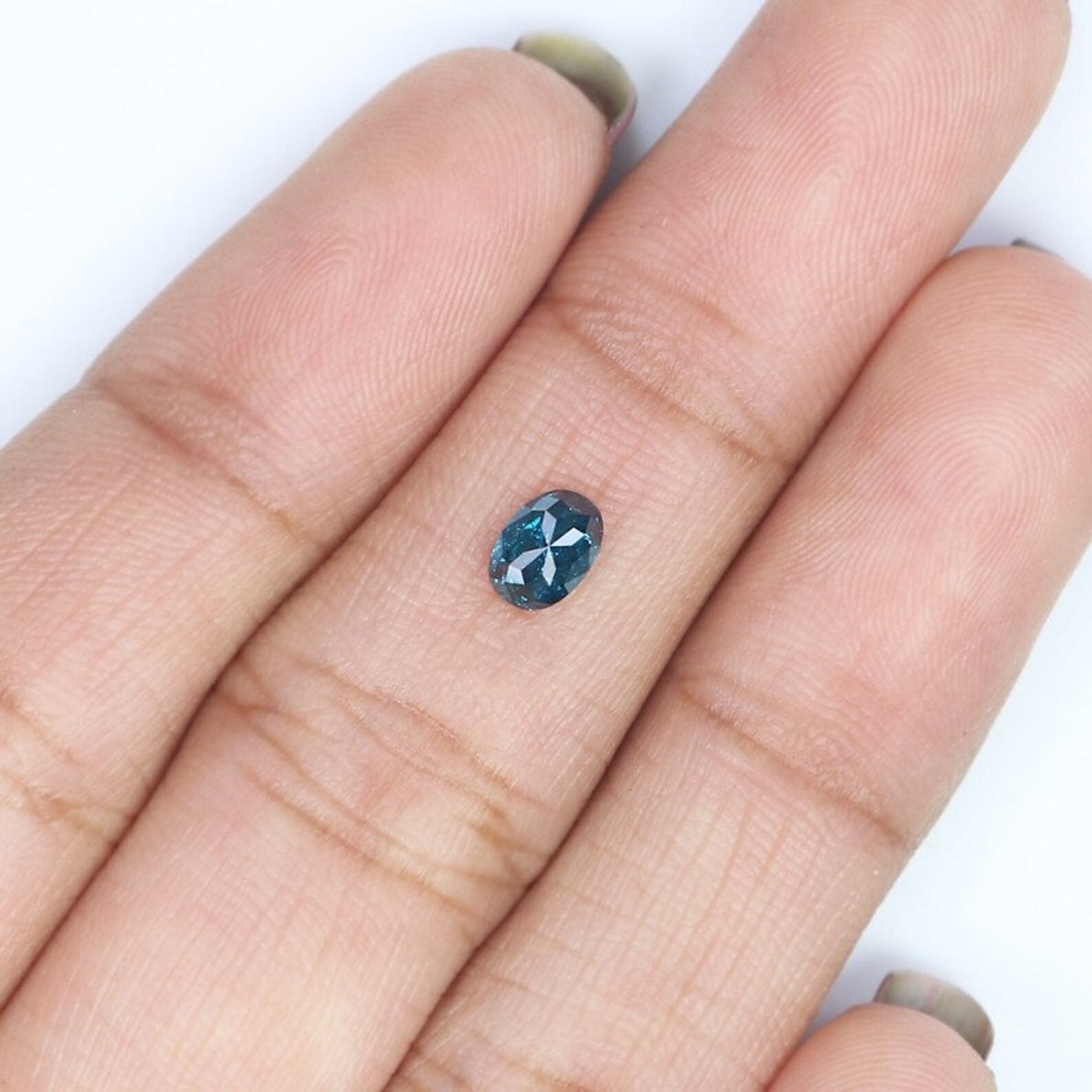 .42 CT Natural Loose Oval Shape Diamond Blue Color Oval Cut Diamond 5.35 MM Natural Loose Diamond Blue Color Oval Rose Cut Diamond NQ215