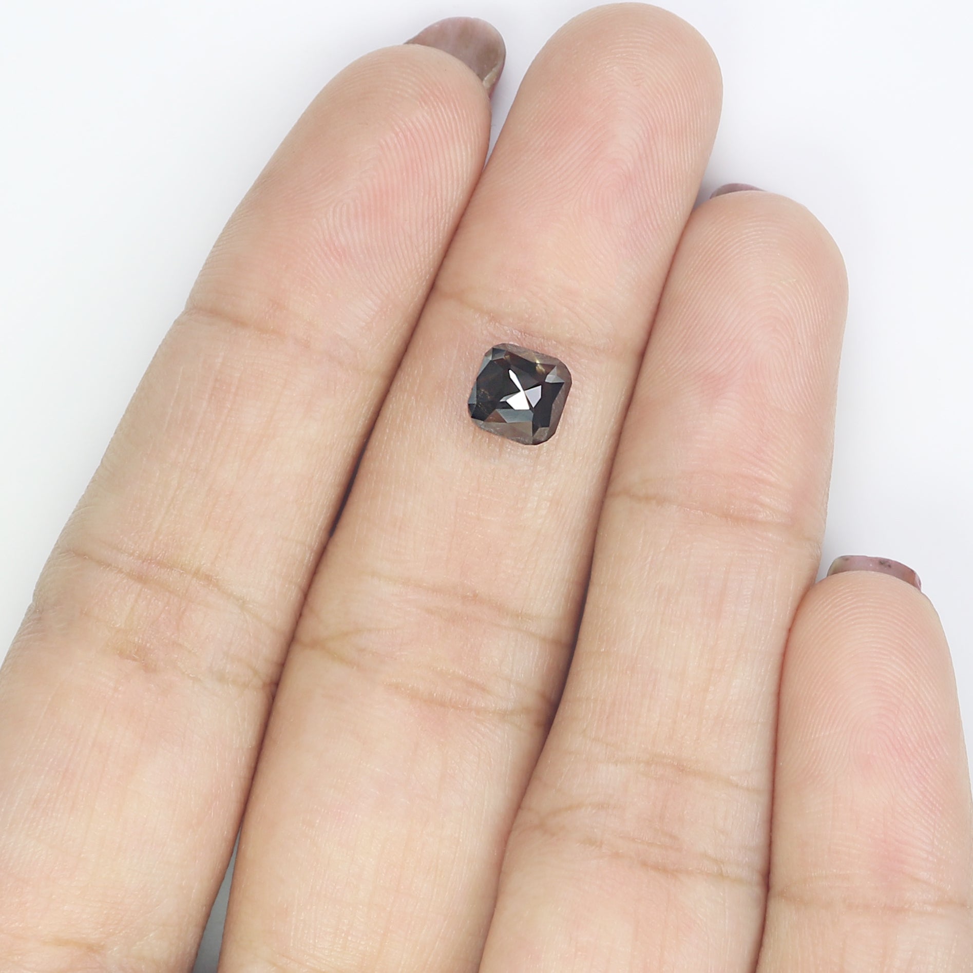 1.17 CT Natural Loose Cushion Shape Diamond Black Color Cushion Cut Diamond 5.80 MM Natural Loose Grey Color Cushion Rose Cut Diamond LQ8384