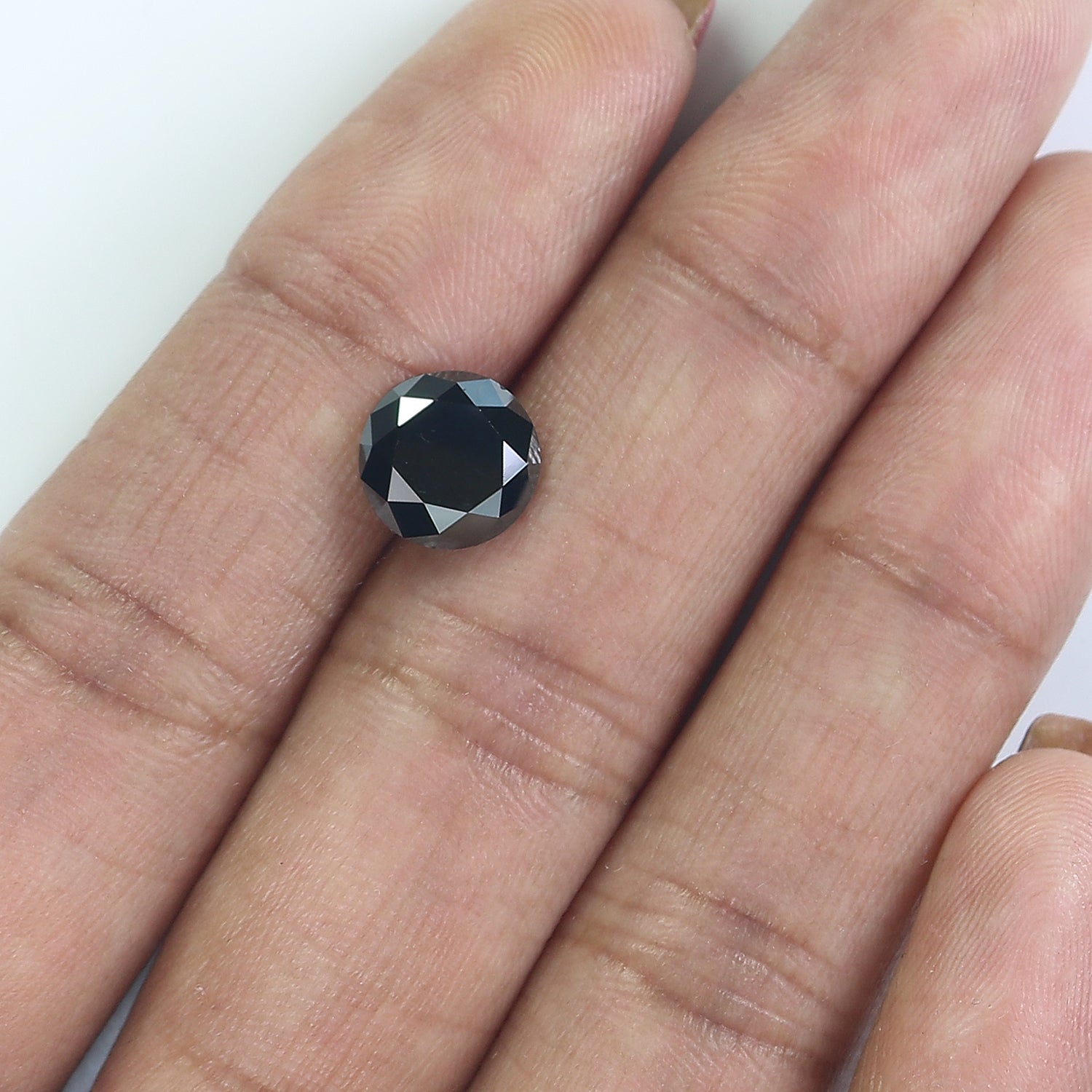 2.65 Ct Natural Loose Round Diamond Black Color Round Diamond 8.55 MM Natural Loose Diamond Black Color Round Brilliant Cut Diamond QL9631