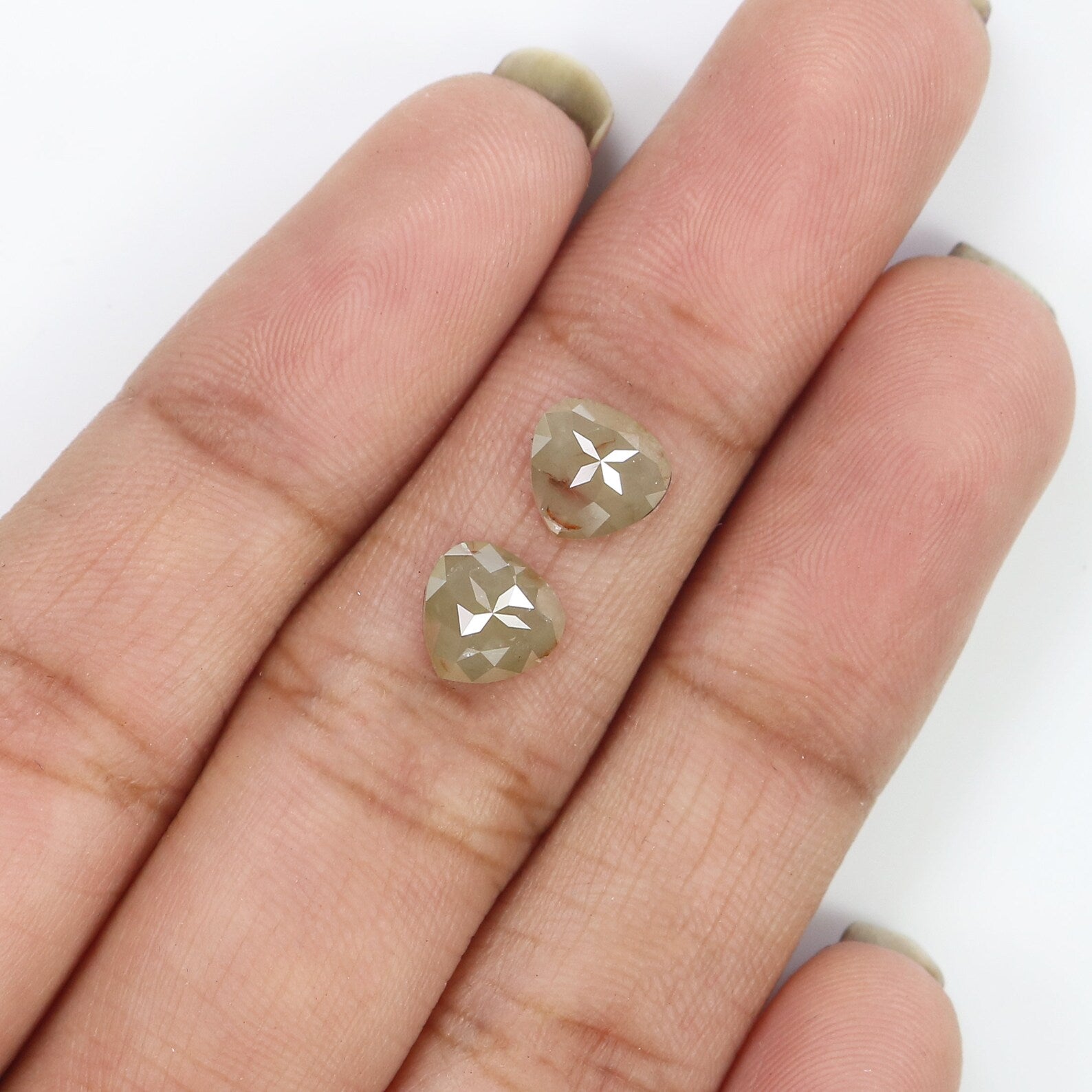 1.61 CT Natural Loose Heart Pair Diamond Grey Color Heart Diamond Natural Loose Diamond 6.50 MM Heart Cut Diamond Heart Shape Diamond NQ2483